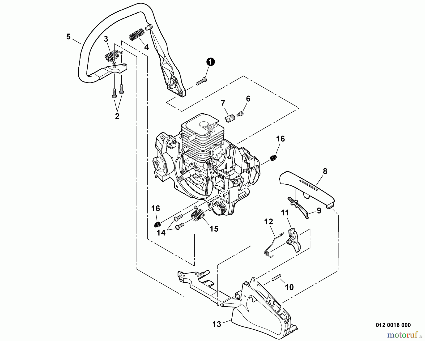 Echo Sägen, Kettensägen CS-352 - Echo Chainsaw, S/N: C19612001001 - C19612999999 Handles, Throttle Control
