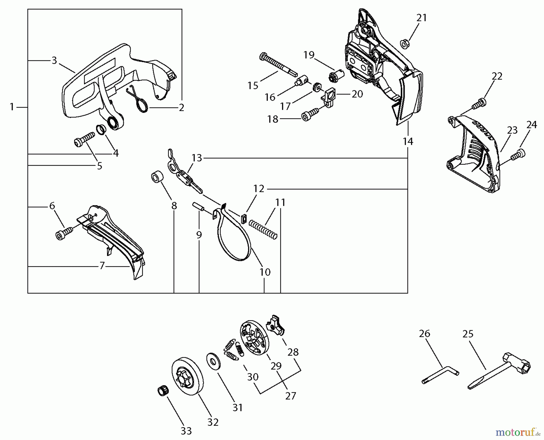 Echo Sägen, Kettensägen CS-355T - Echo Chainsaw, Clutch