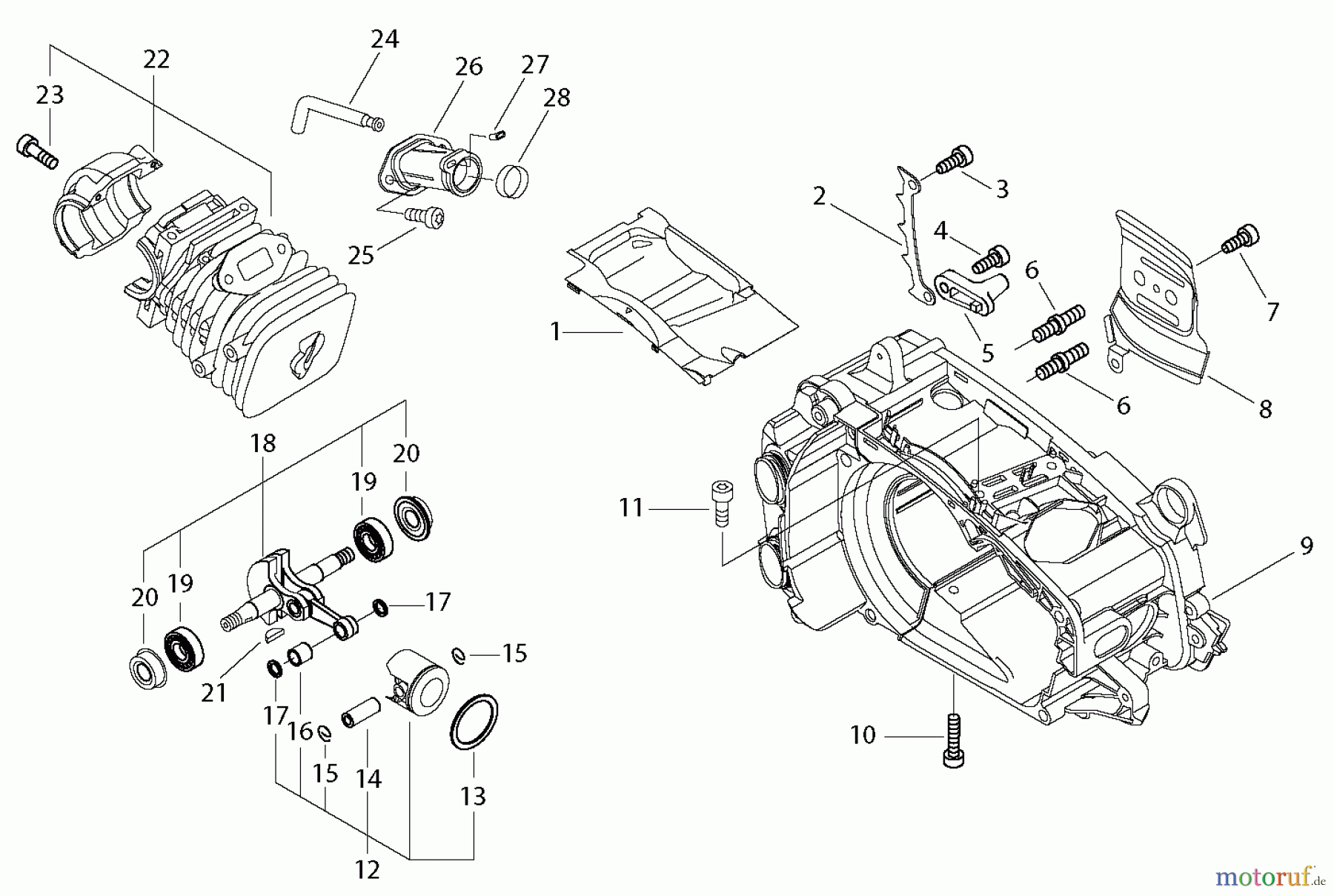 Echo Sägen, Kettensägen CS-355T - Echo Chainsaw, Piston, Crankshaft
