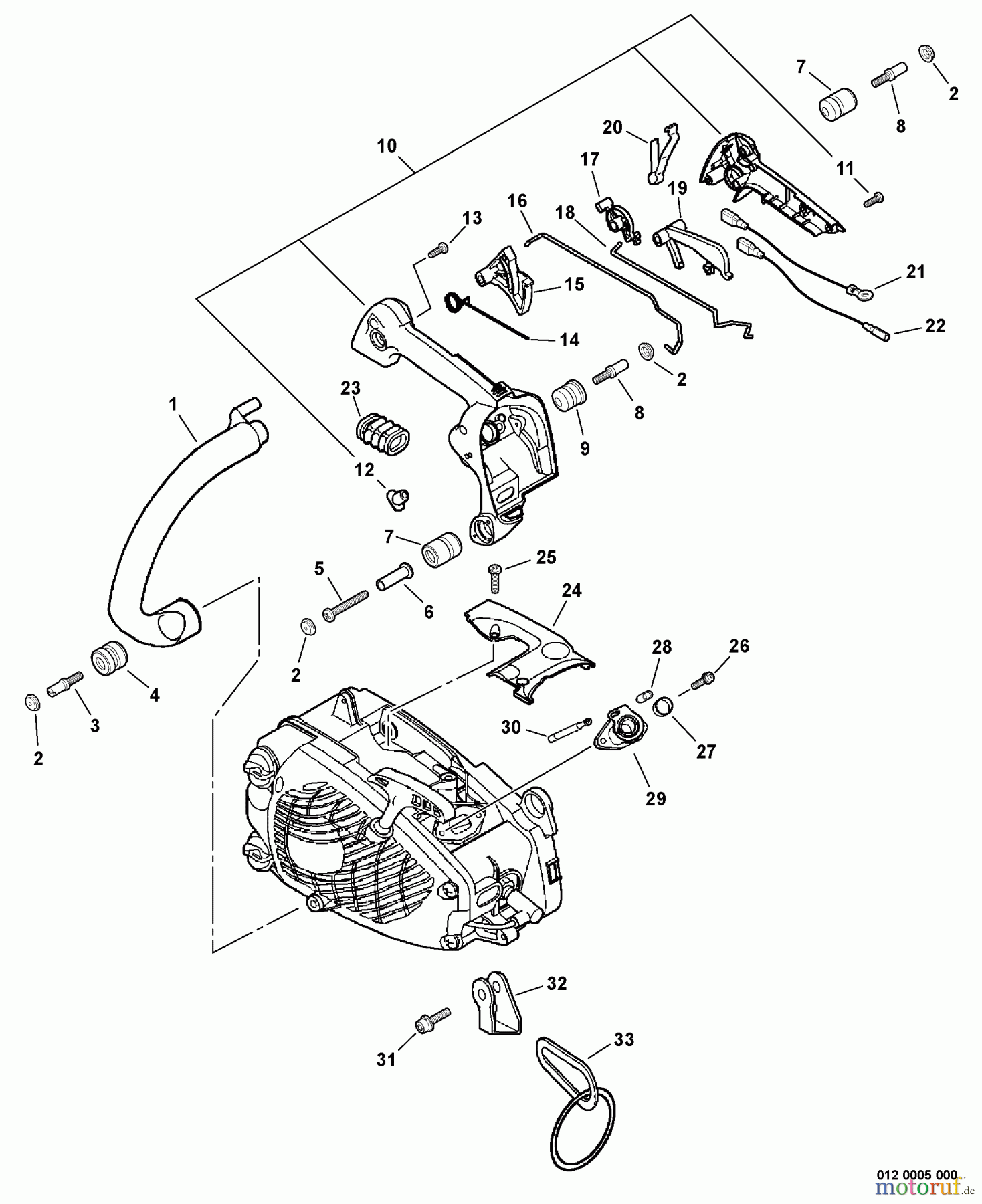Echo Sägen, Kettensägen CS-330T - Echo Chainsaw, S/N: C08611001001 - C08611999999 Handles, Throttle Control S/N: C08611001001 - C08611003216