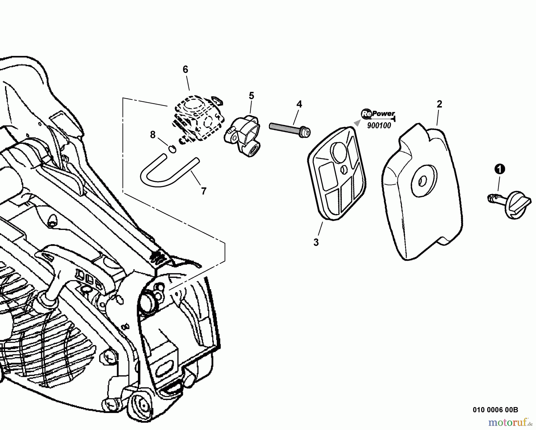 Echo Sägen, Kettensägen CS-360T - Echo Chainsaw, S/N: 10001001 - 10999999 Intake S/N: 10001001 - 10001421