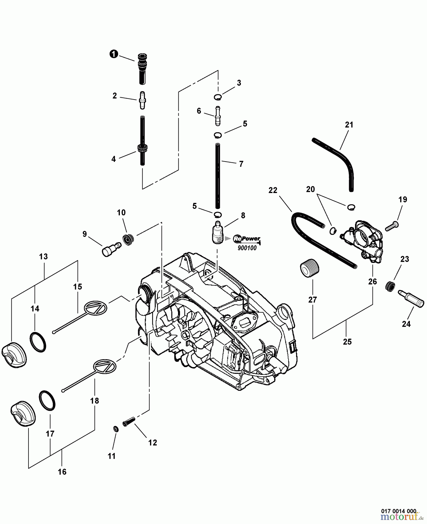 Echo Sägen, Kettensägen CS-360T - Echo Chainsaw, S/N: C04412001001 - C04412999999 Fuel System, Auto-Oiler S/N: C04412009101 - C04412999999