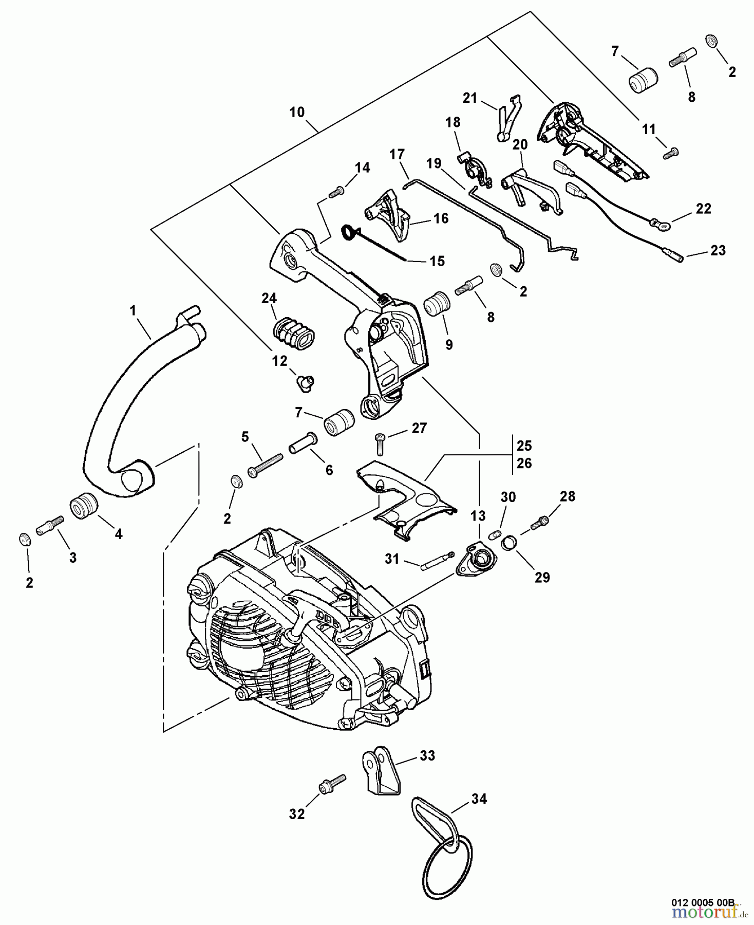 Echo Sägen, Kettensägen CS-360T - Echo Chainsaw, S/N: C04412001001 - C04412999999 Handles, Throttle Control