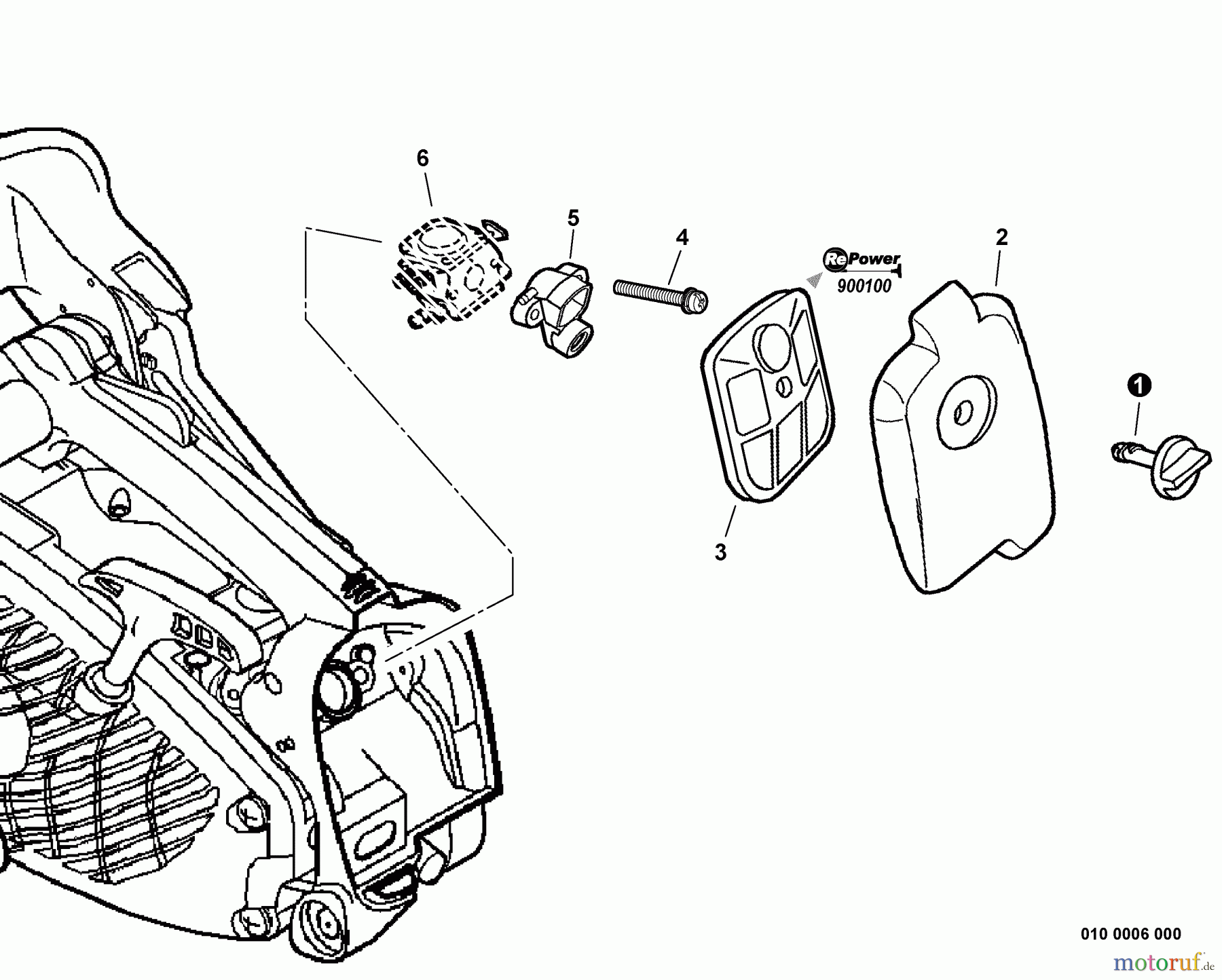 Echo Sägen, Kettensägen CS-360T - Echo Chainsaw, S/N: C04412001001 - C04412999999 Intake