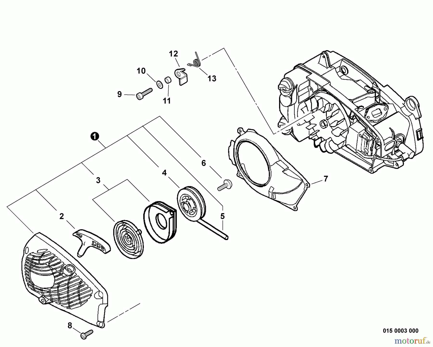 Echo Sägen, Kettensägen CS-330T - Echo Chainsaw, S/N: C07711001001 - C07711999999 Starter -- GRAY MODELS