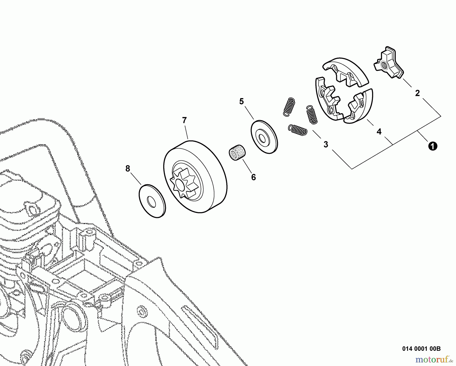 Echo Sägen, Kettensägen CS-400 - Echo Chainsaw, S/N: C08111001001 - C08111999999 Clutch