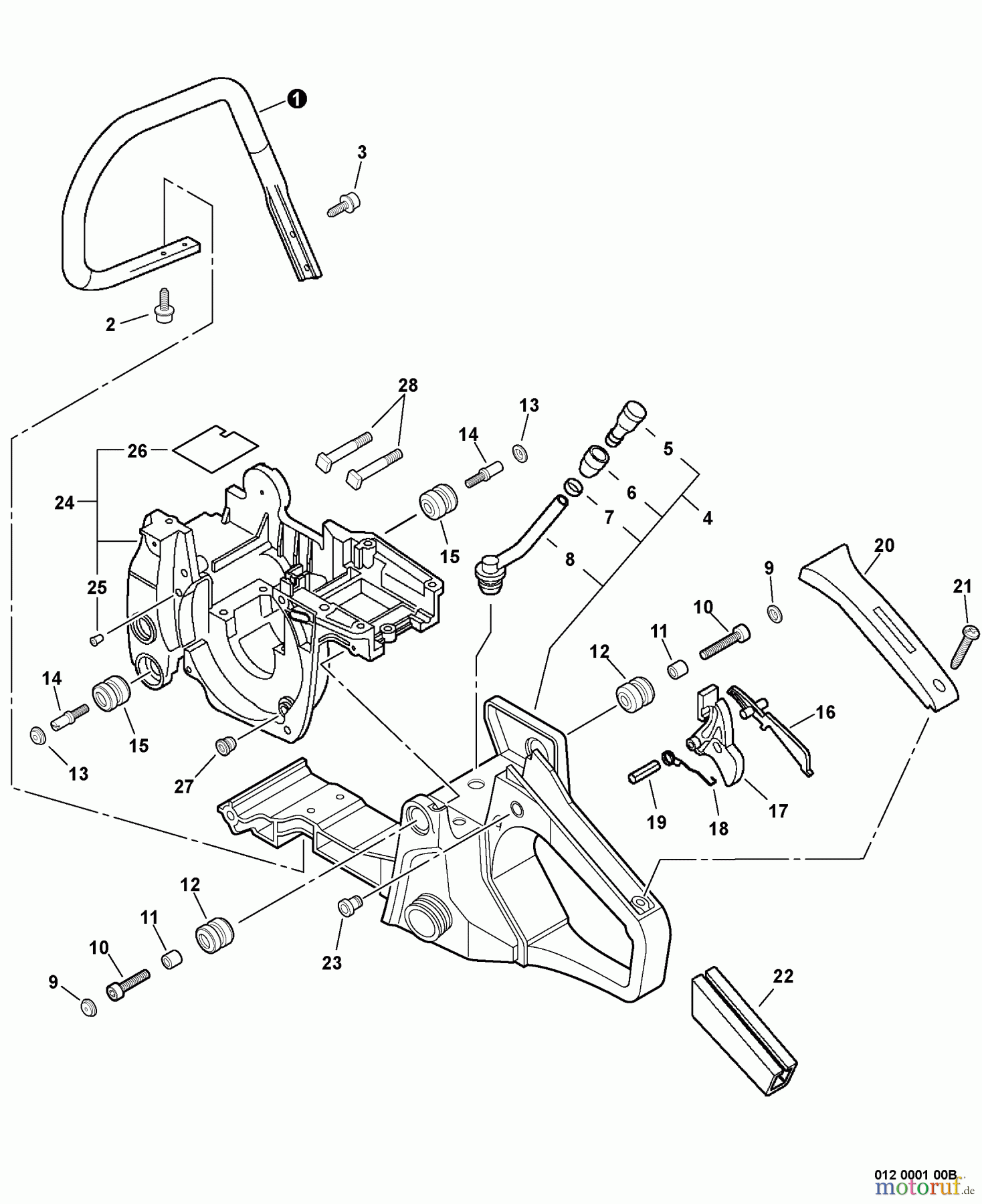 Echo Sägen, Kettensägen CS-400 - Echo Chainsaw, S/N: C10013001001 - C10013999999 Handles, Throttle Control, Engine Cover