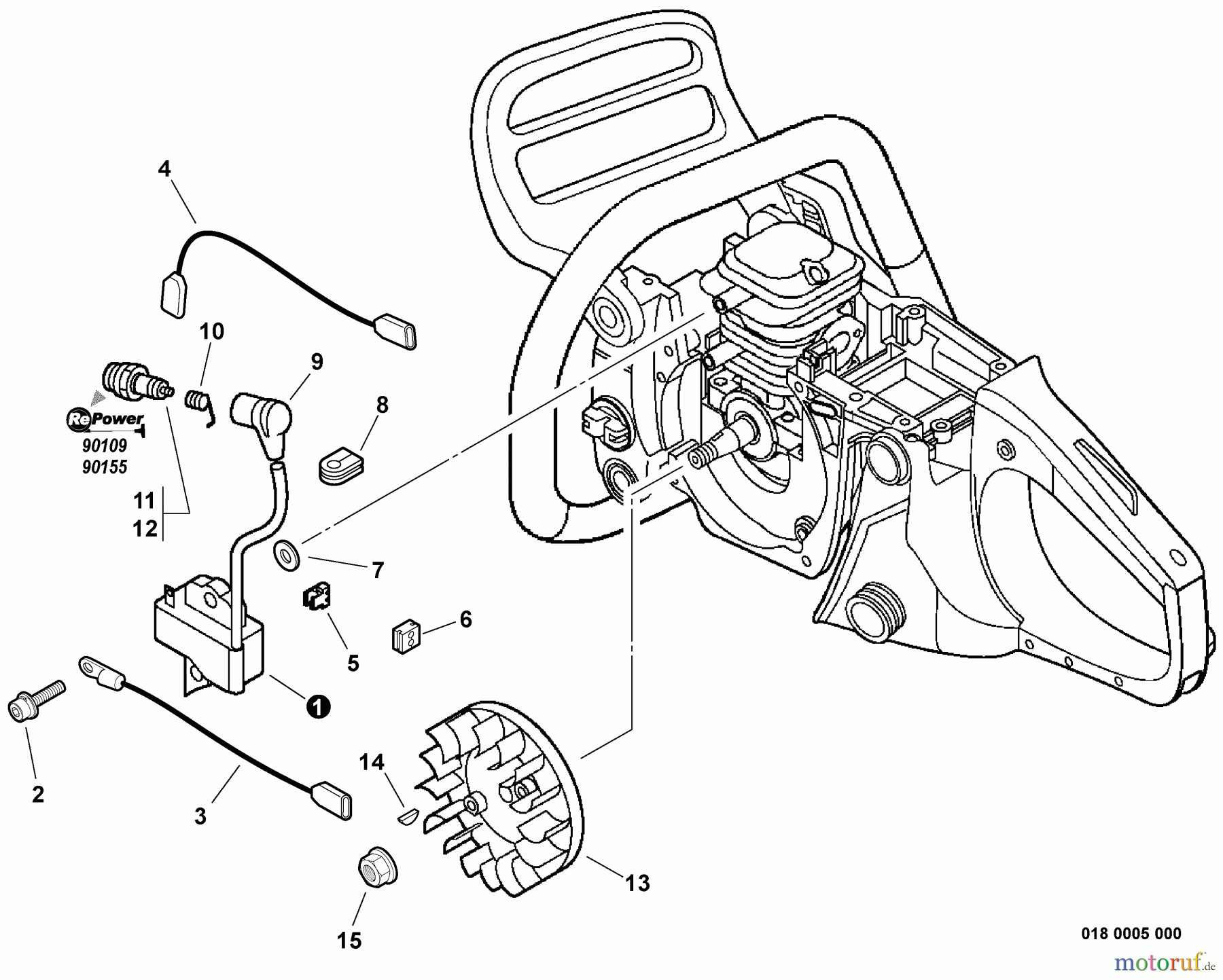 Echo Sägen, Kettensägen CS-400 - Echo Chainsaw, S/N: C09212001001 - C09212999999 Ignition, Flywheel