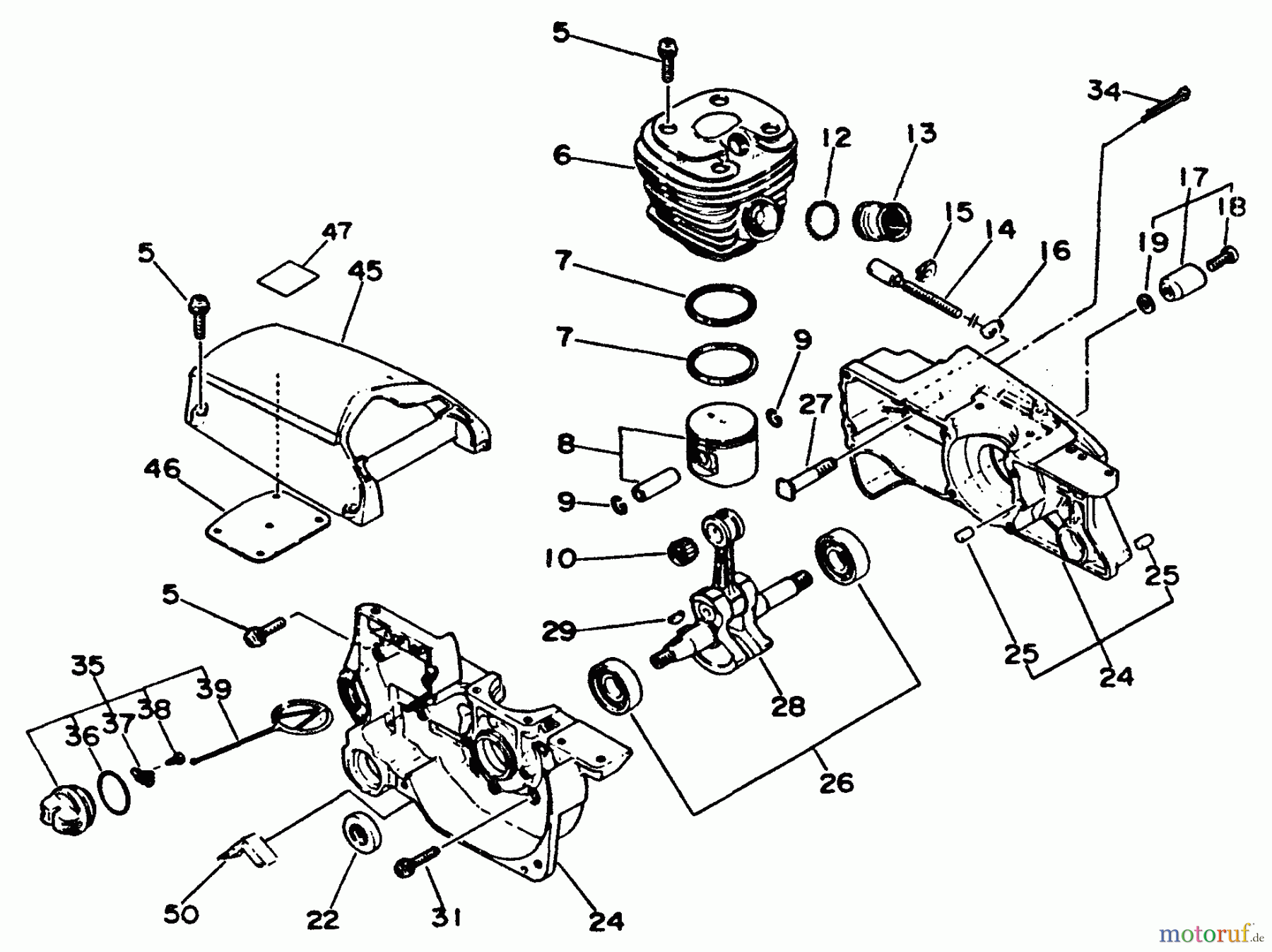 Echo Sägen, Kettensägen CS-4000 - Echo Chainsaw Engine, Crankcase