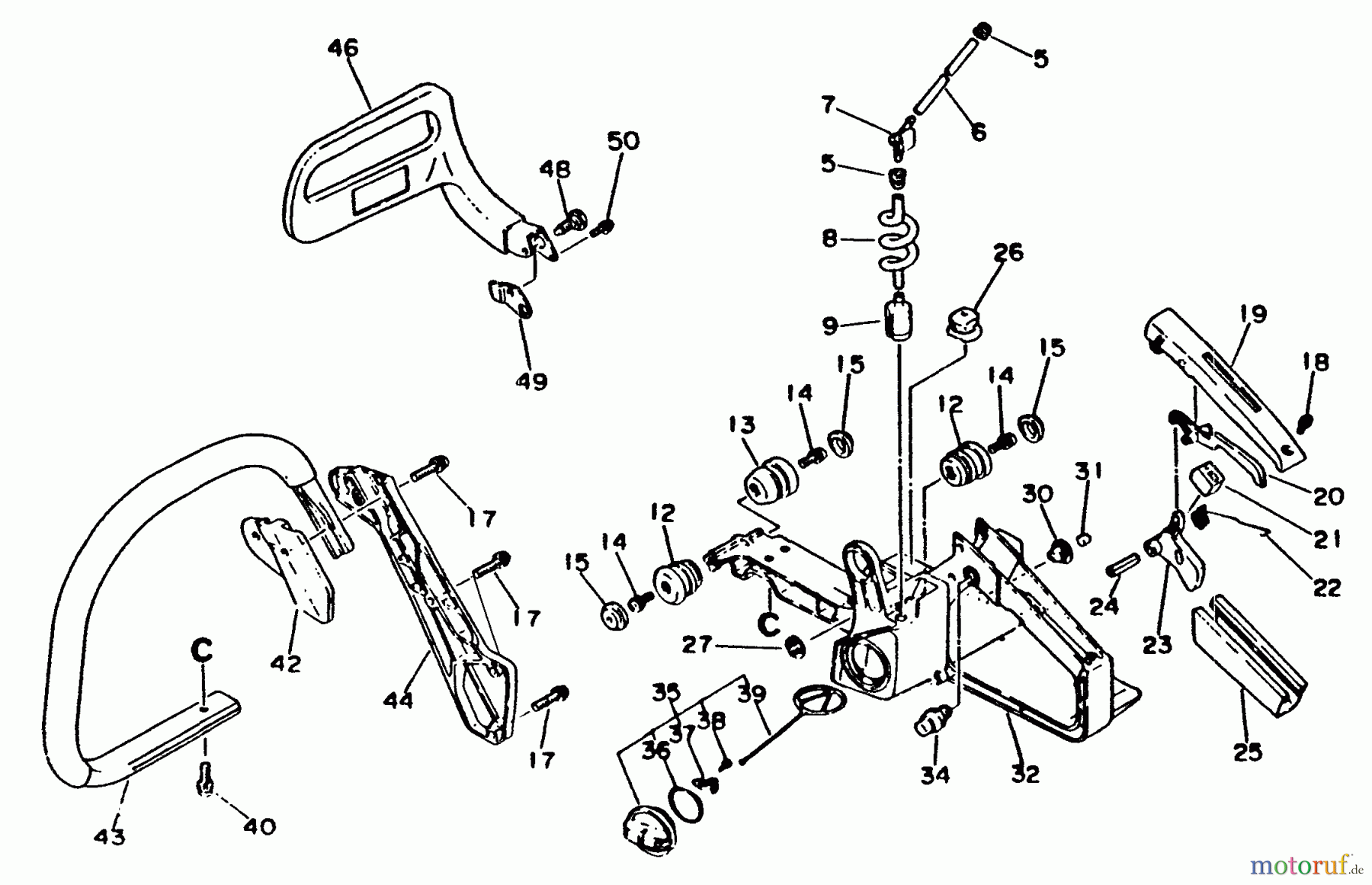 Echo Sägen, Kettensägen CS-4000 - Echo Chainsaw Handles, Fuel System