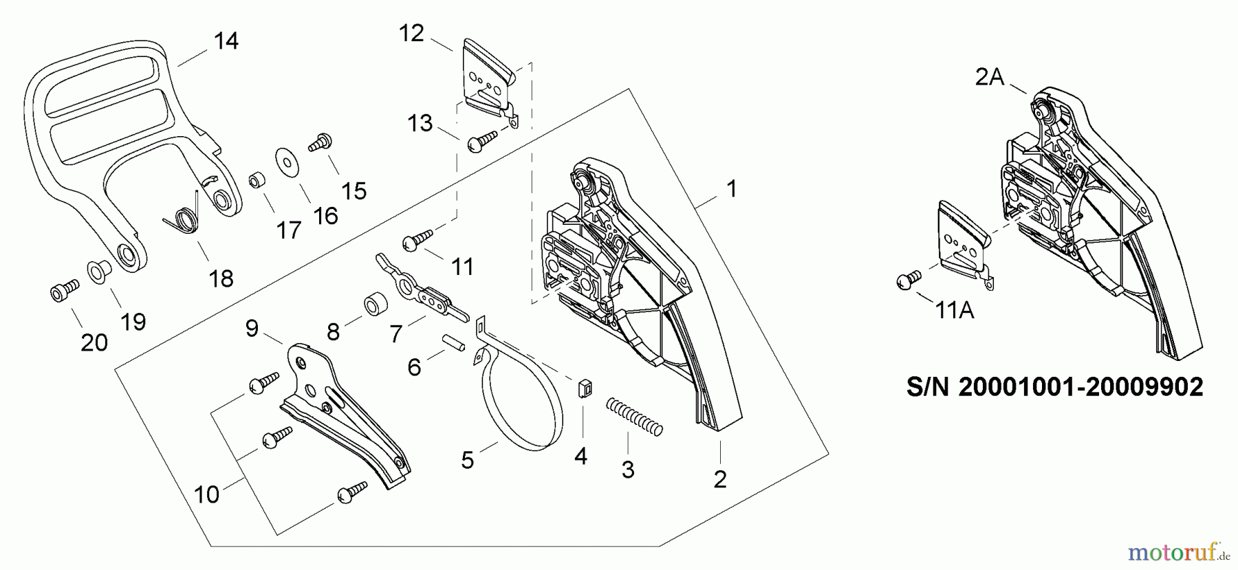 Echo Sägen, Kettensägen CS-420ES - Echo Chainsaw, S/N: 20001001 - 20999999 Chain Brake