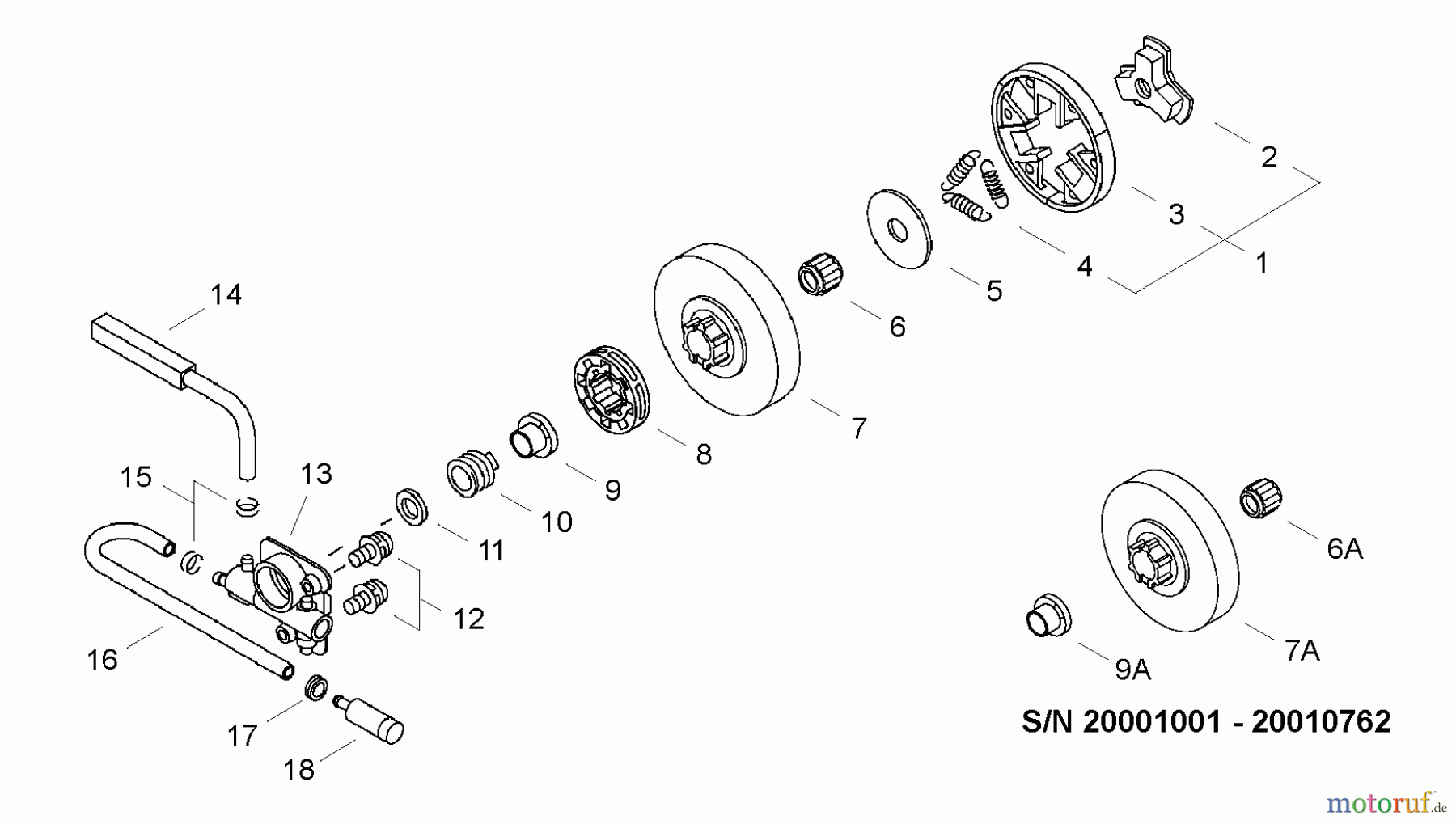 Echo Sägen, Kettensägen CS-420ES - Echo Chainsaw, S/N: 20001001 - 20999999 Clutch, Auto Oiler