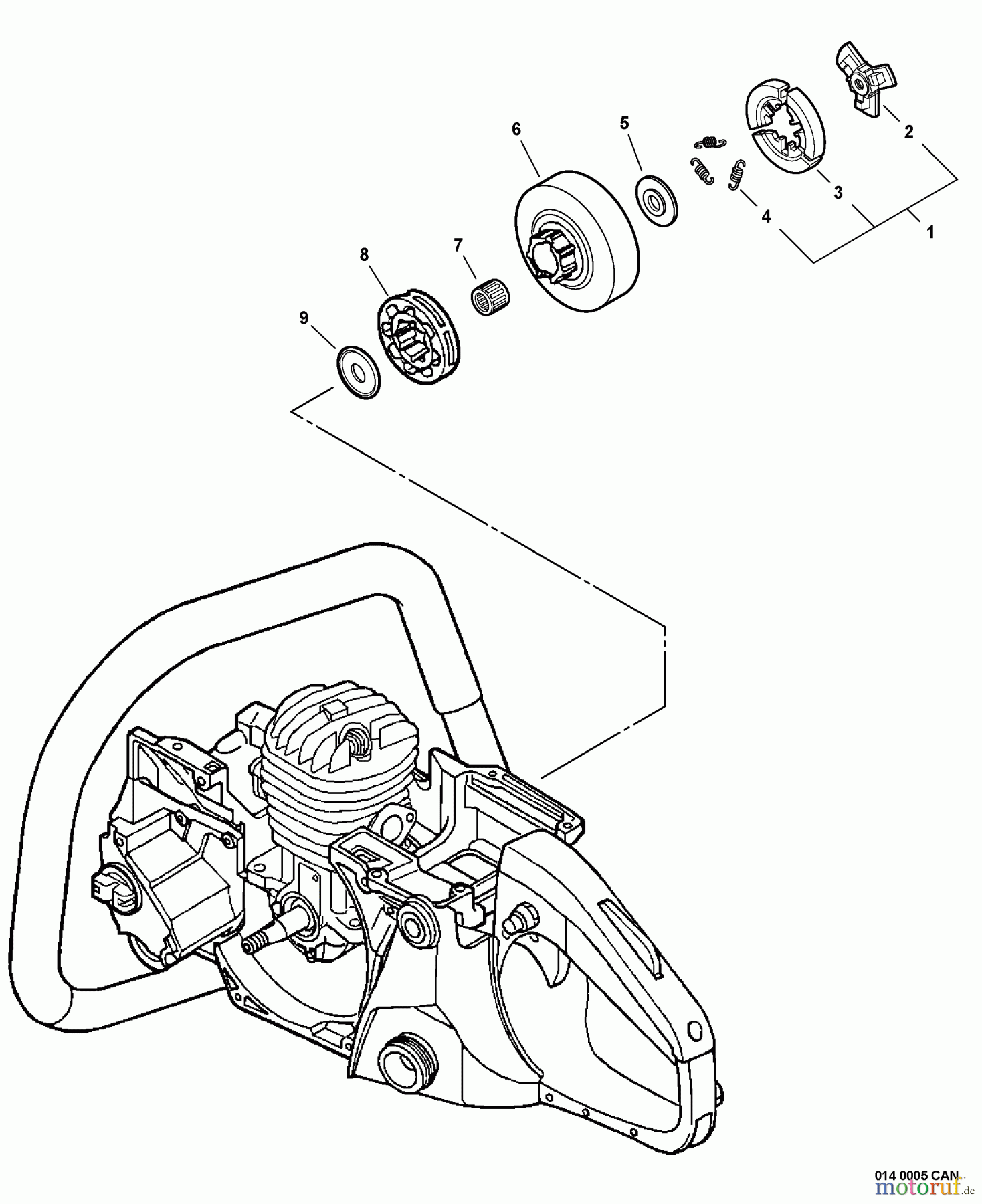 Echo Sägen, Kettensägen CS-440 - Echo Chainsaw, S/N: C07013001001 - C07013999999 Clutch