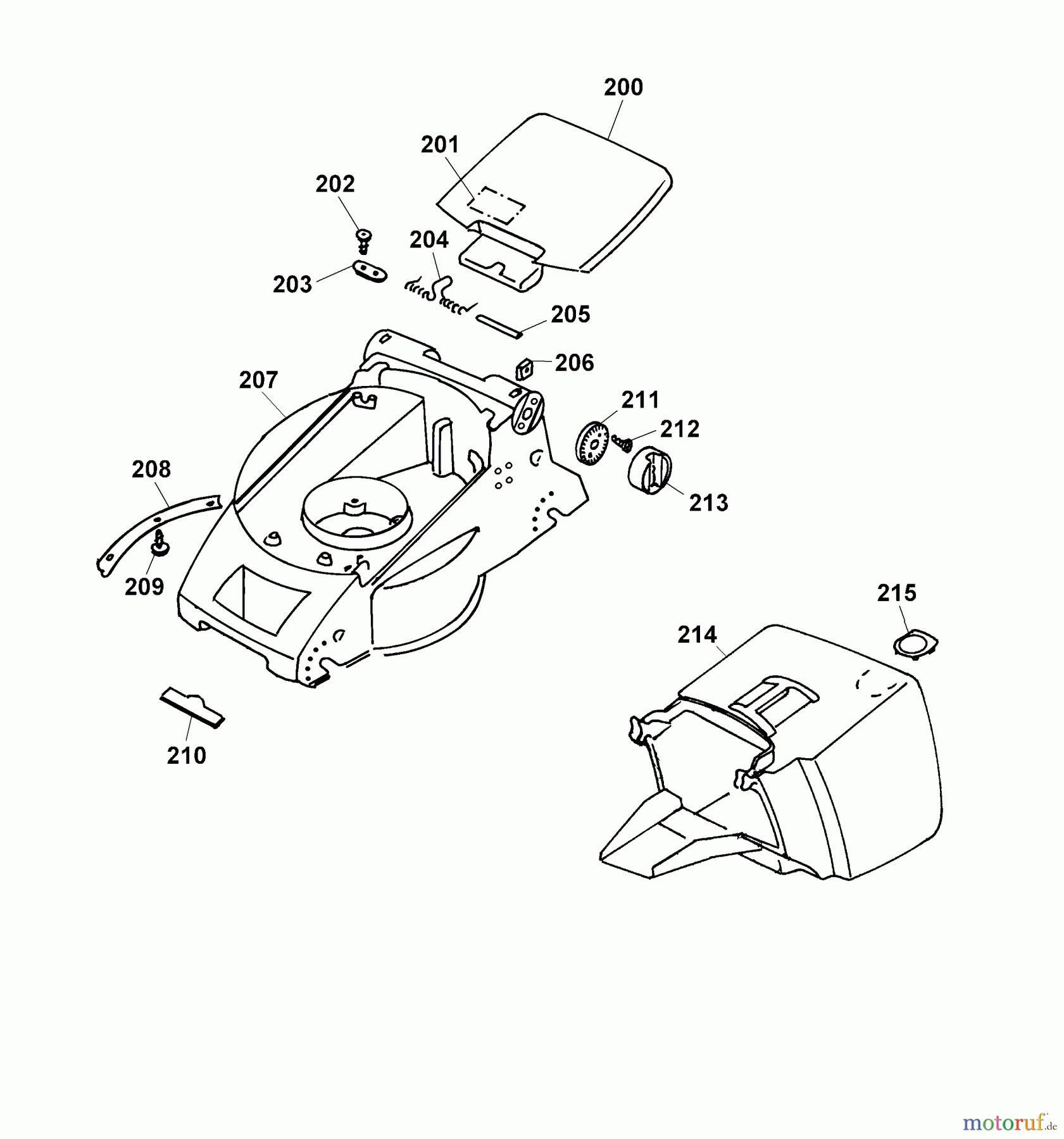  Wolf-Garten Elektromäher NCA 4906881 Serie B, C  (2002) Mähwerksgehäuse