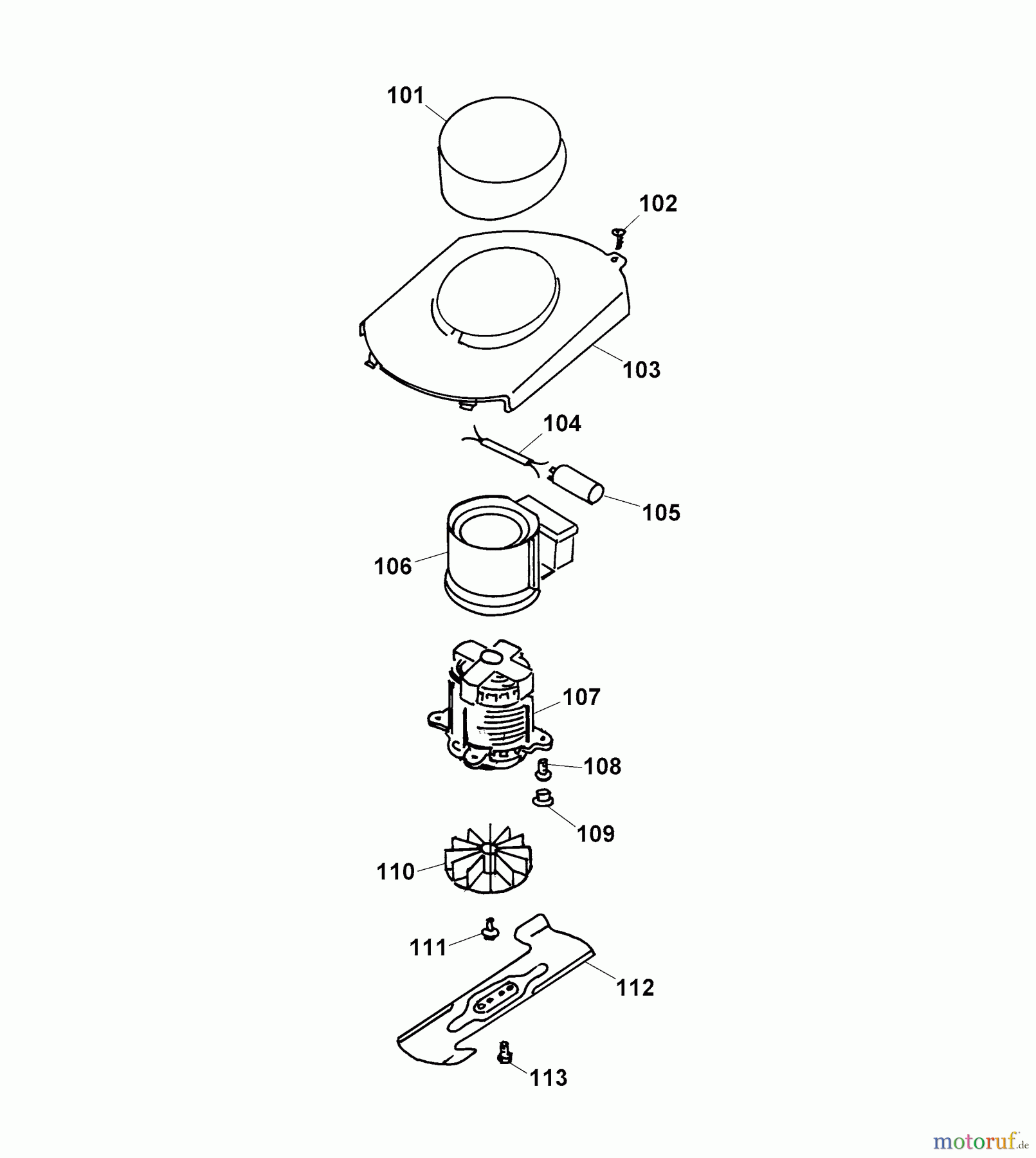  Wolf-Garten Elektromäher NCA 4906881 Serie B, C  (2002) Elektromotor, Messer