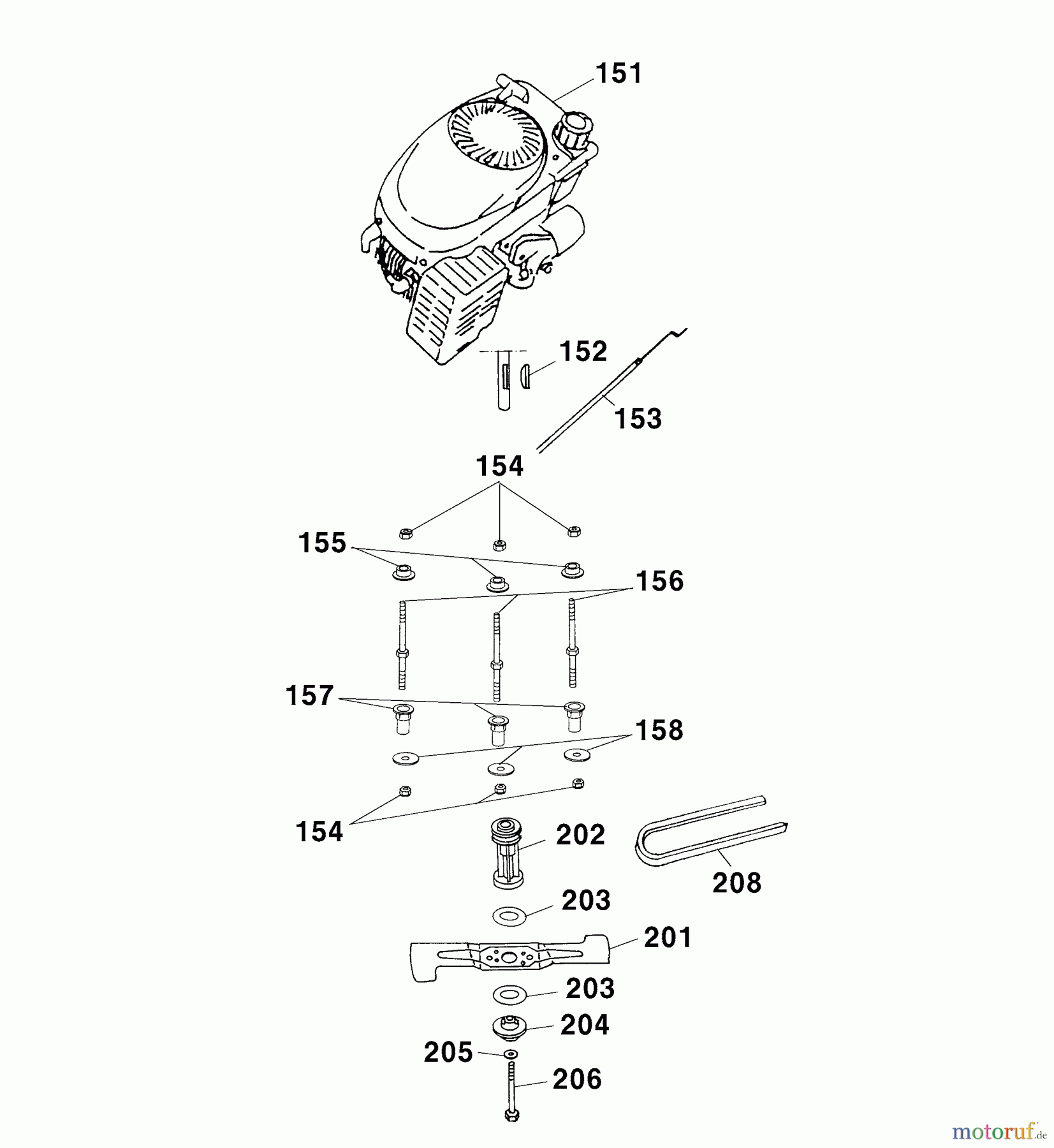  Wolf-Garten Motormäher Euro 2002 4001006 Serie A, B  (2003) Messer, Messeraufnahme, Motor
