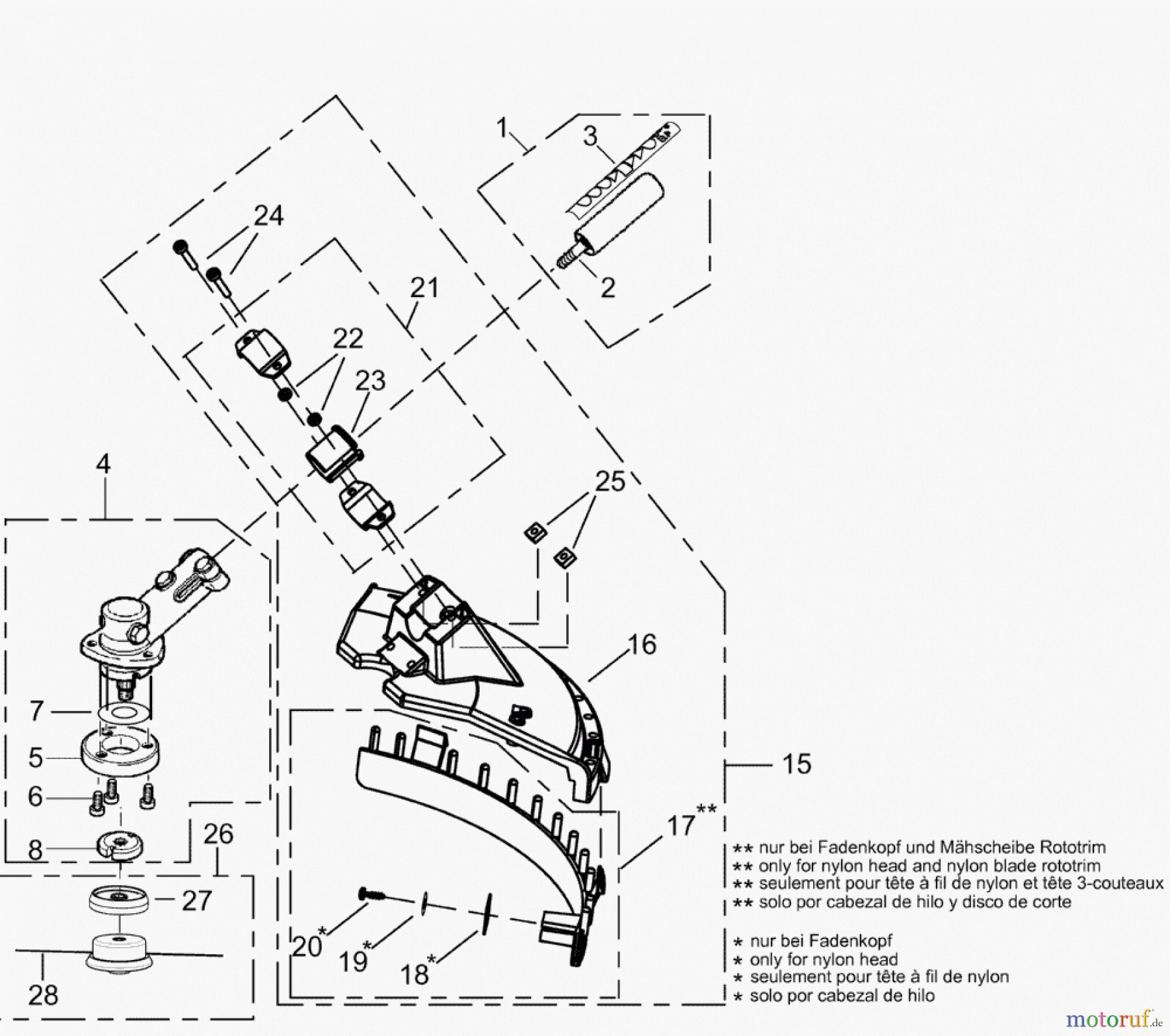 Solo by AL-KO Gartentechnik Motorsensen MultiSystem (109LG) Wechselwerkzeug Fadenkopf mit Getriebe Wechselwerkzeug Fadenkopf mit Getriebe Seite 1