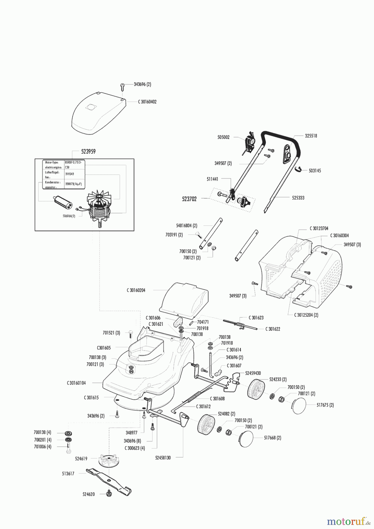 AL-KO Gartentechnik Elektrorasenmäher Rasaero CL 420 E vor 02/1997 Seite 1