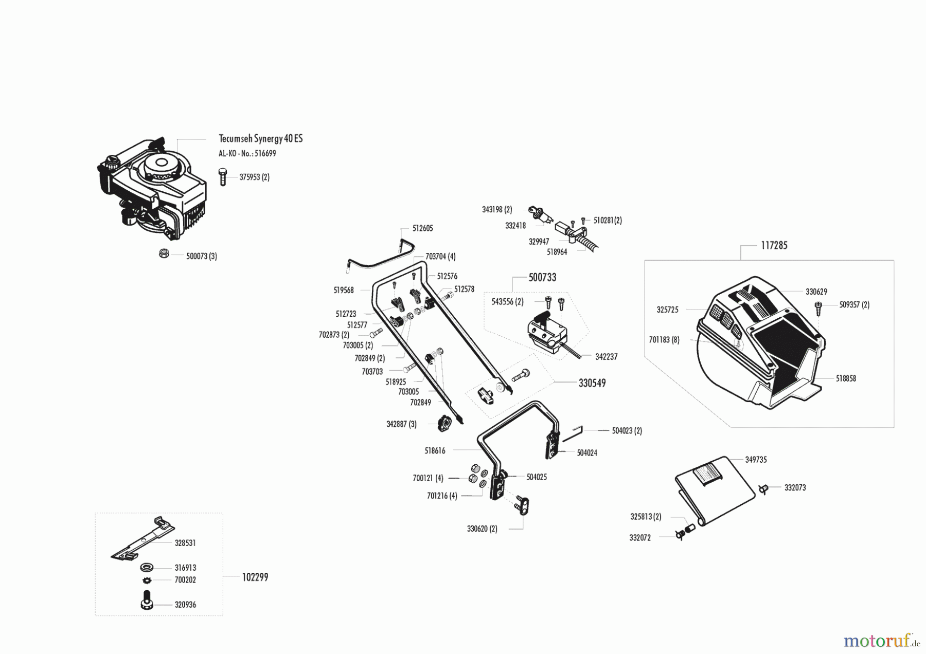 AL-KO Gartentechnik Benzinrasenmäher Turbo Silent HRE 00/0 - 04/1994 Seite 5