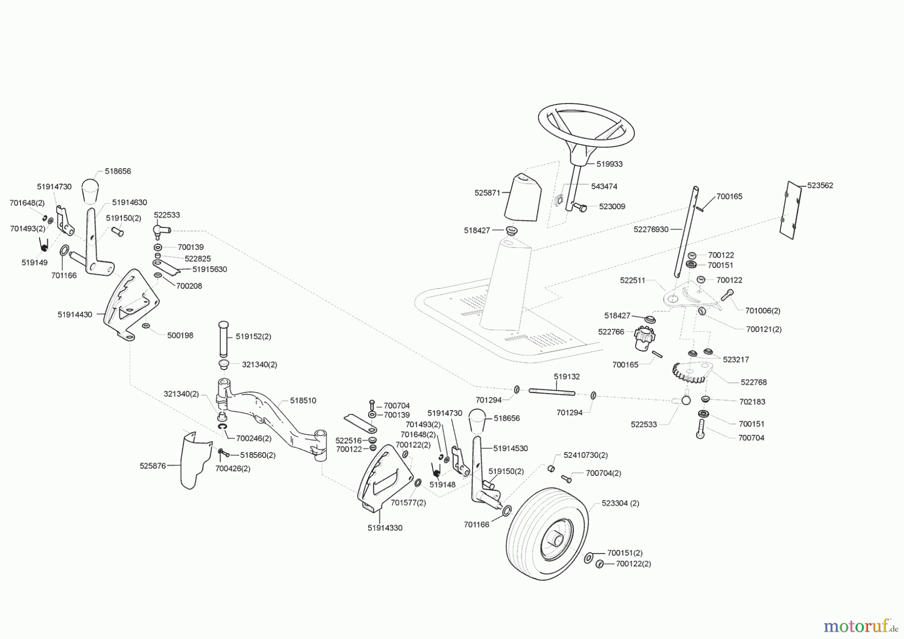  Gardol Gartentechnik Aufsitzmäher Fun Ride 700 00/0 - 03/1998 Seite 2