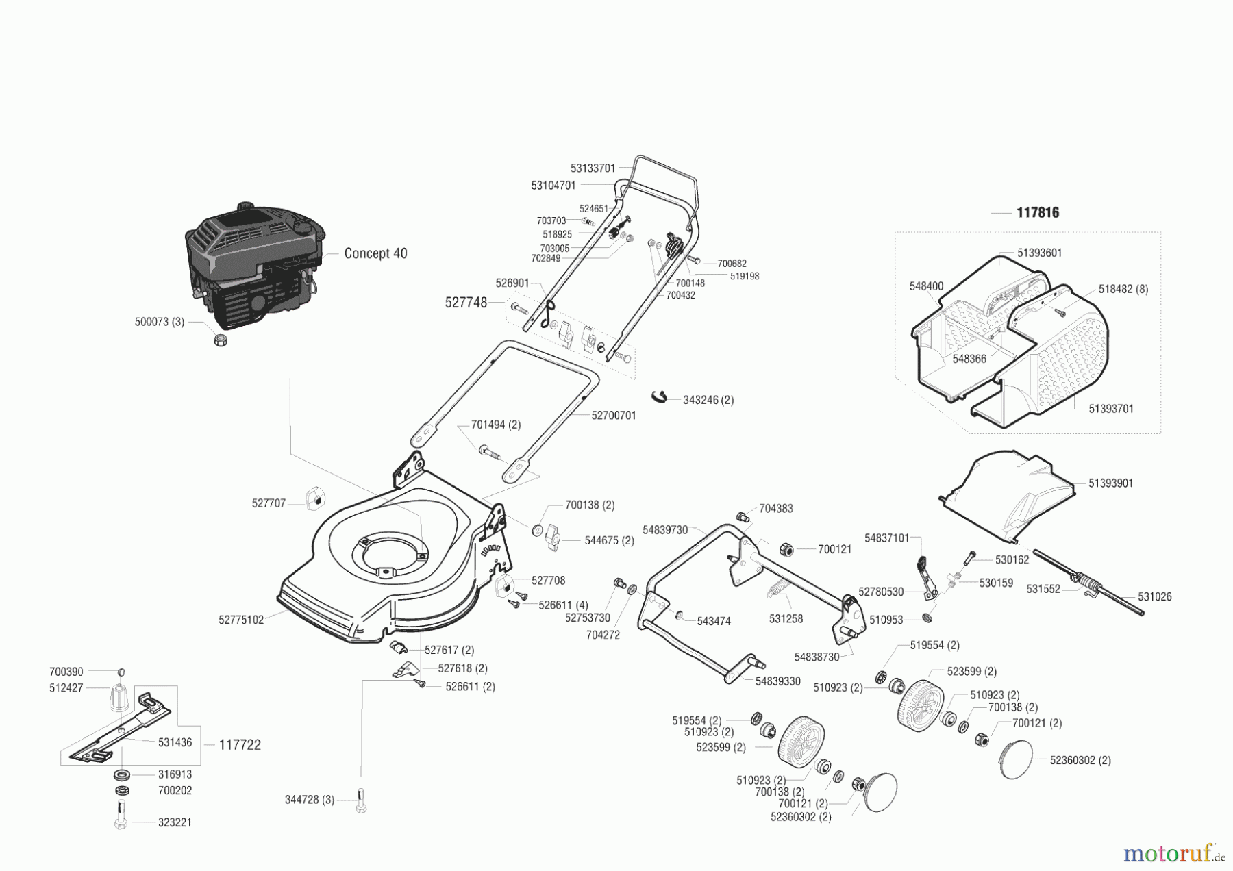  Top Garden Gartentechnik Benzinrasenmäher 4801 BZ vor 04/1999 Seite 1