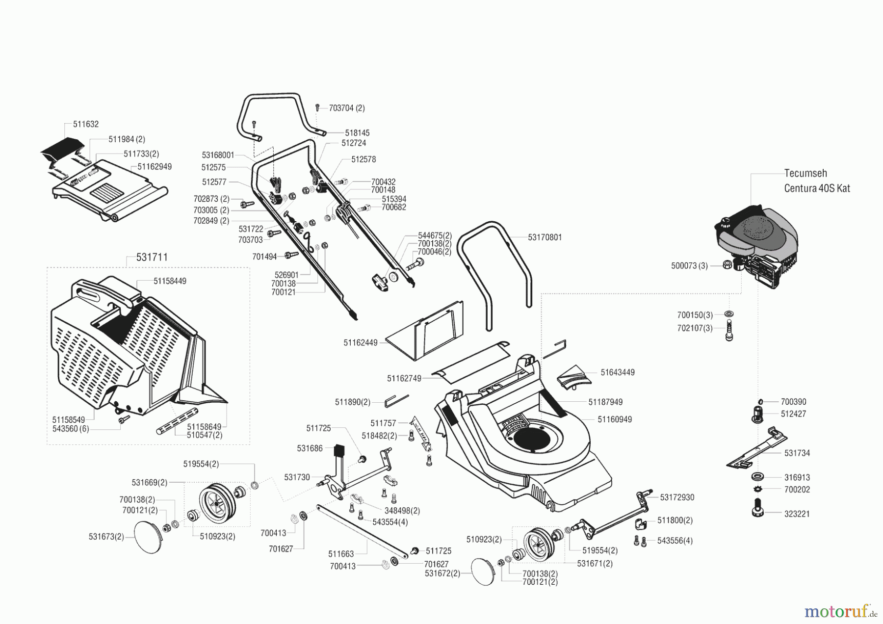  Fleurelle Gartentechnik Benzinrasenmäher B 431 vor 01/2000 Seite 1