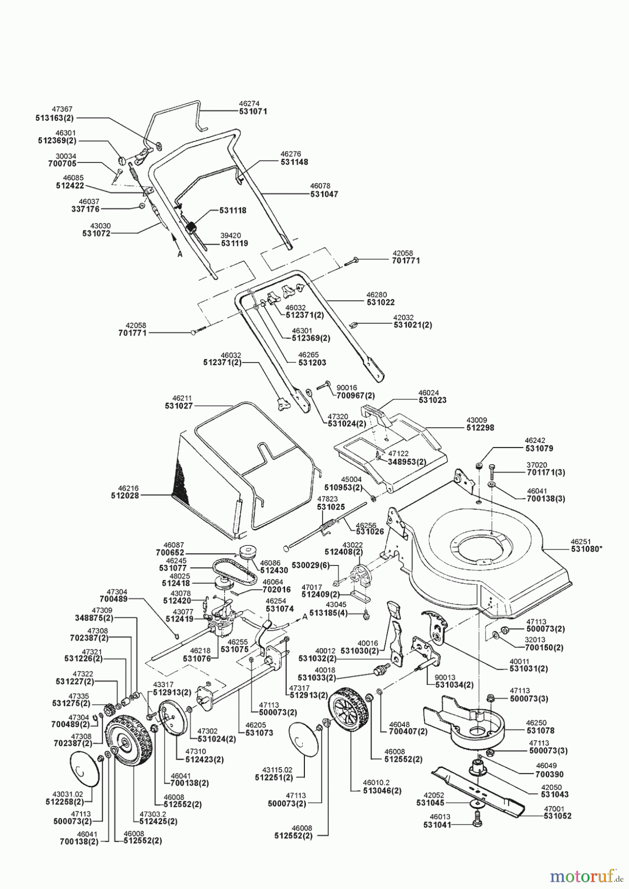 Uniropa Gartentechnik Benzinrasenmäher 464 SA 3,5 Seite 1