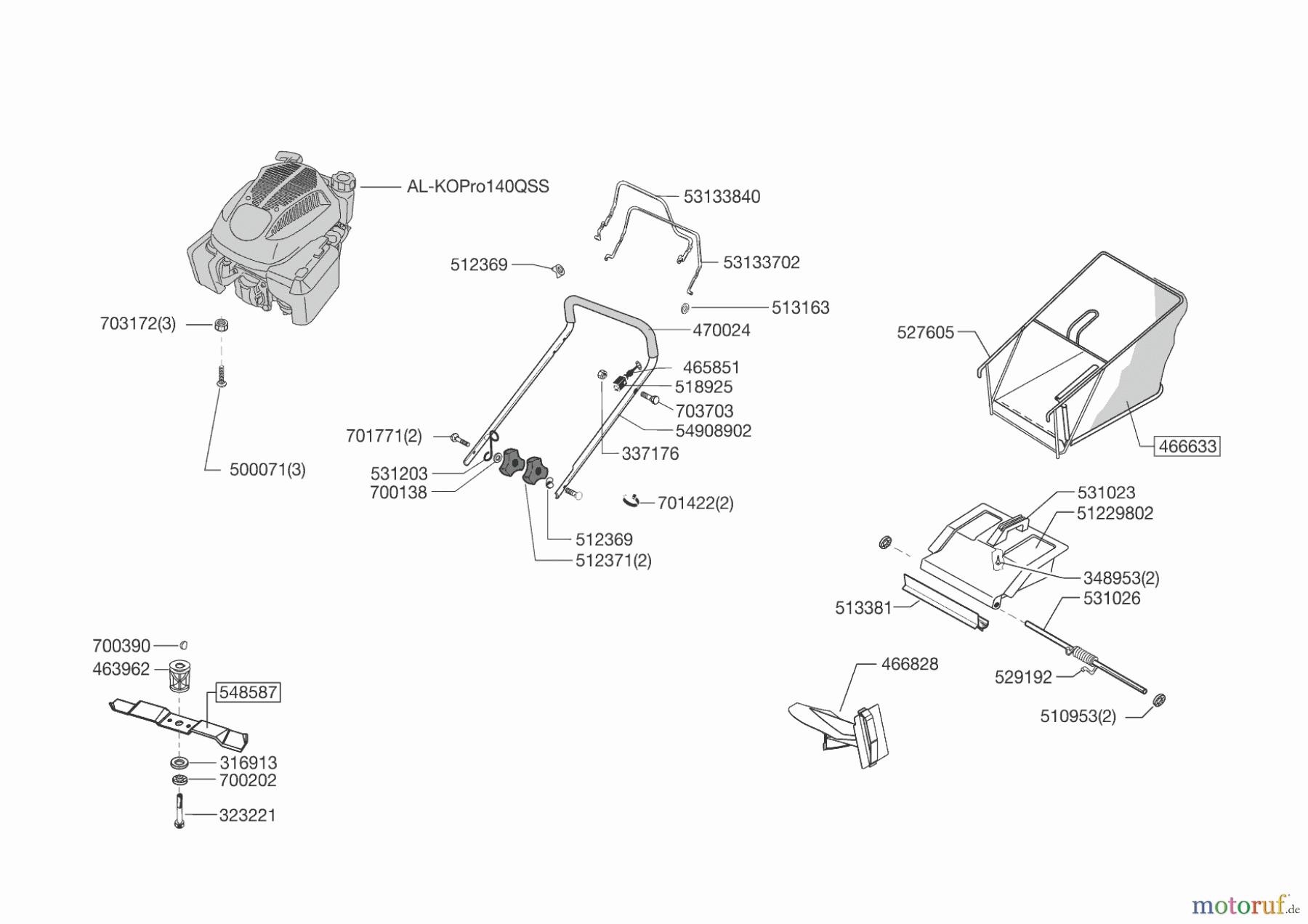AL-KO Gartentechnik Benzinrasenmäher HW 47BR vor 01/2013 Seite 1