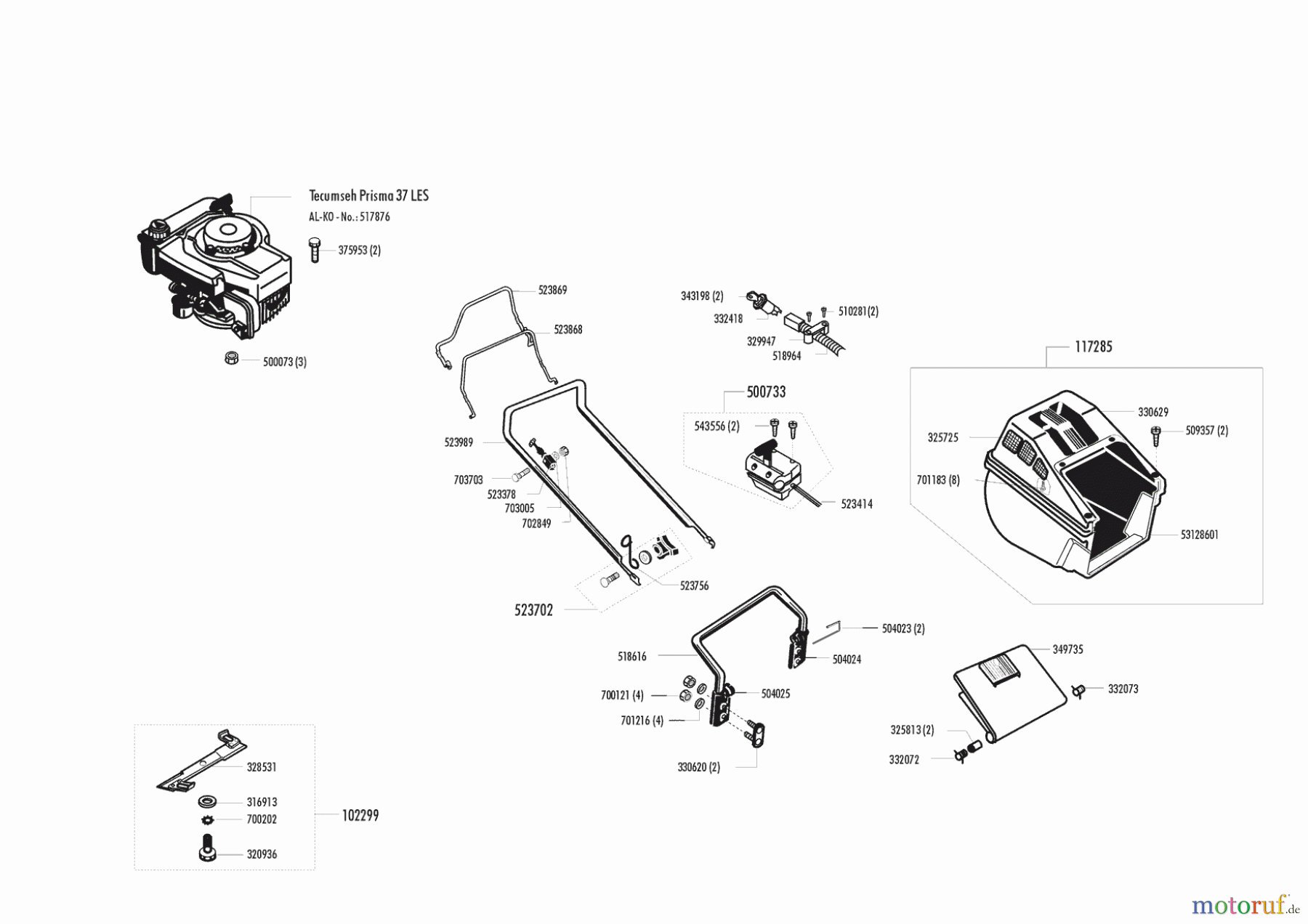 AL-KO Gartentechnik Benzinrasenmäher Turbo Silent HRE 04/1995 - 06/1995 Seite 1