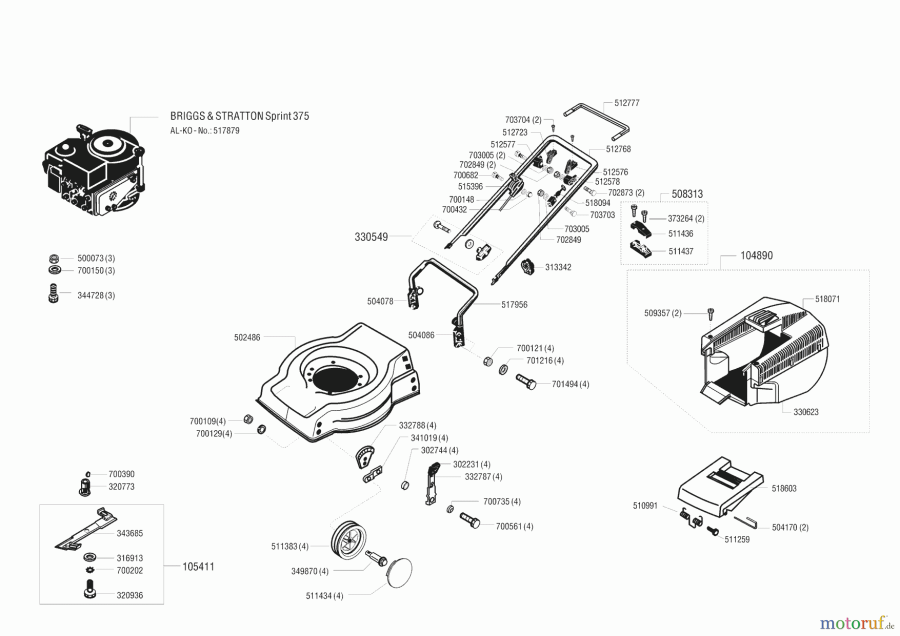  AL-KO Gartentechnik Benzinrasenmäher Rasaero 40 B  05/1995 - 06/1995 Seite 1