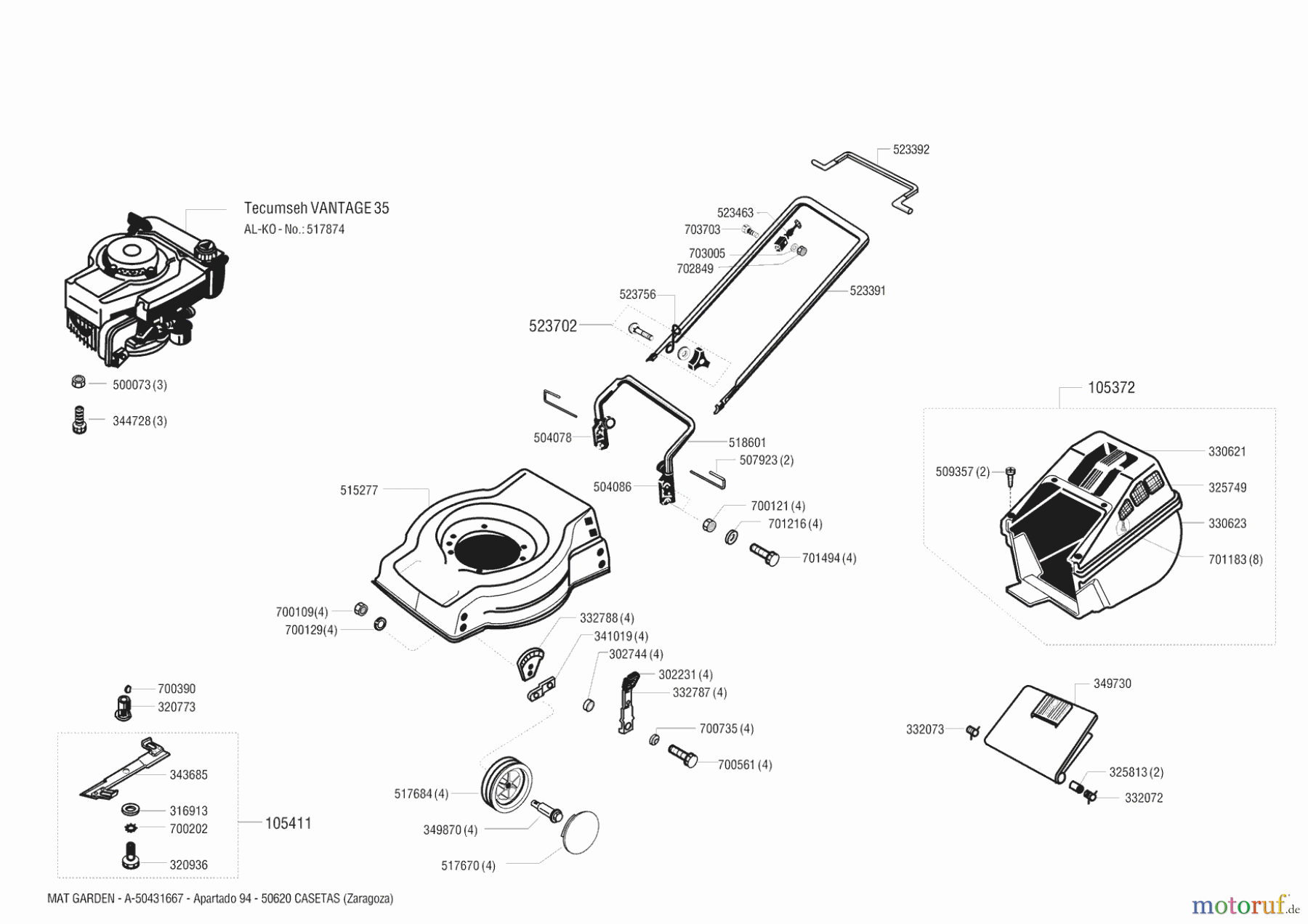 Gardol Gartentechnik Benzinrasenmäher 400 B Seite 1