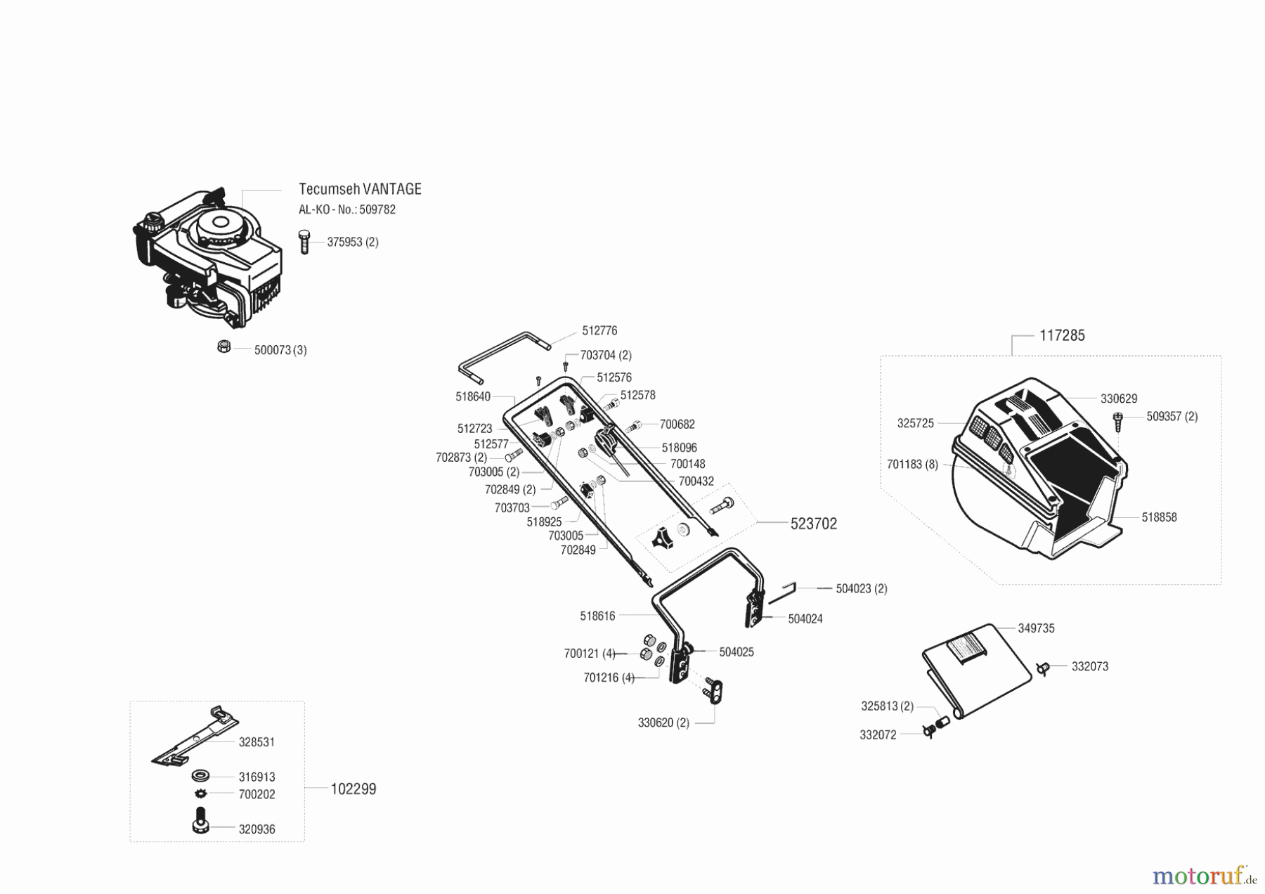 AL-KO Gartentechnik Benzinrasenmäher 48 BHR ab 02/1996 Seite 1