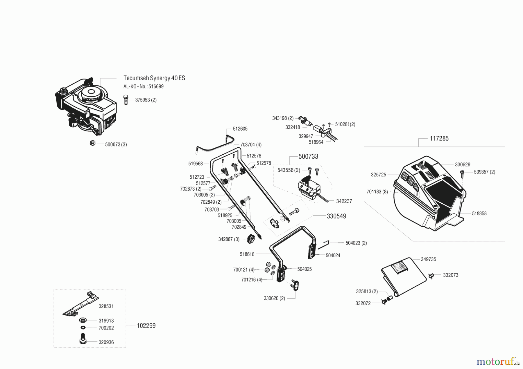AL-KO Gartentechnik Benzinrasenmäher Turbo Silent HRE ab 04/1996 Seite 5