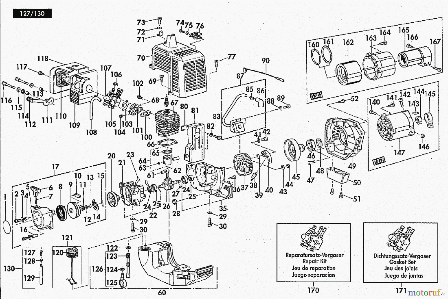  Solo by AL-KO Gartentechnik Motorsensen 127 ET 071996 Druck 9 127 700 07/1996 [SN: ET 071996 Druck 9 127 700] - 02/1998 [SN: ET 021998 Druck 9 127 701] Seite 1