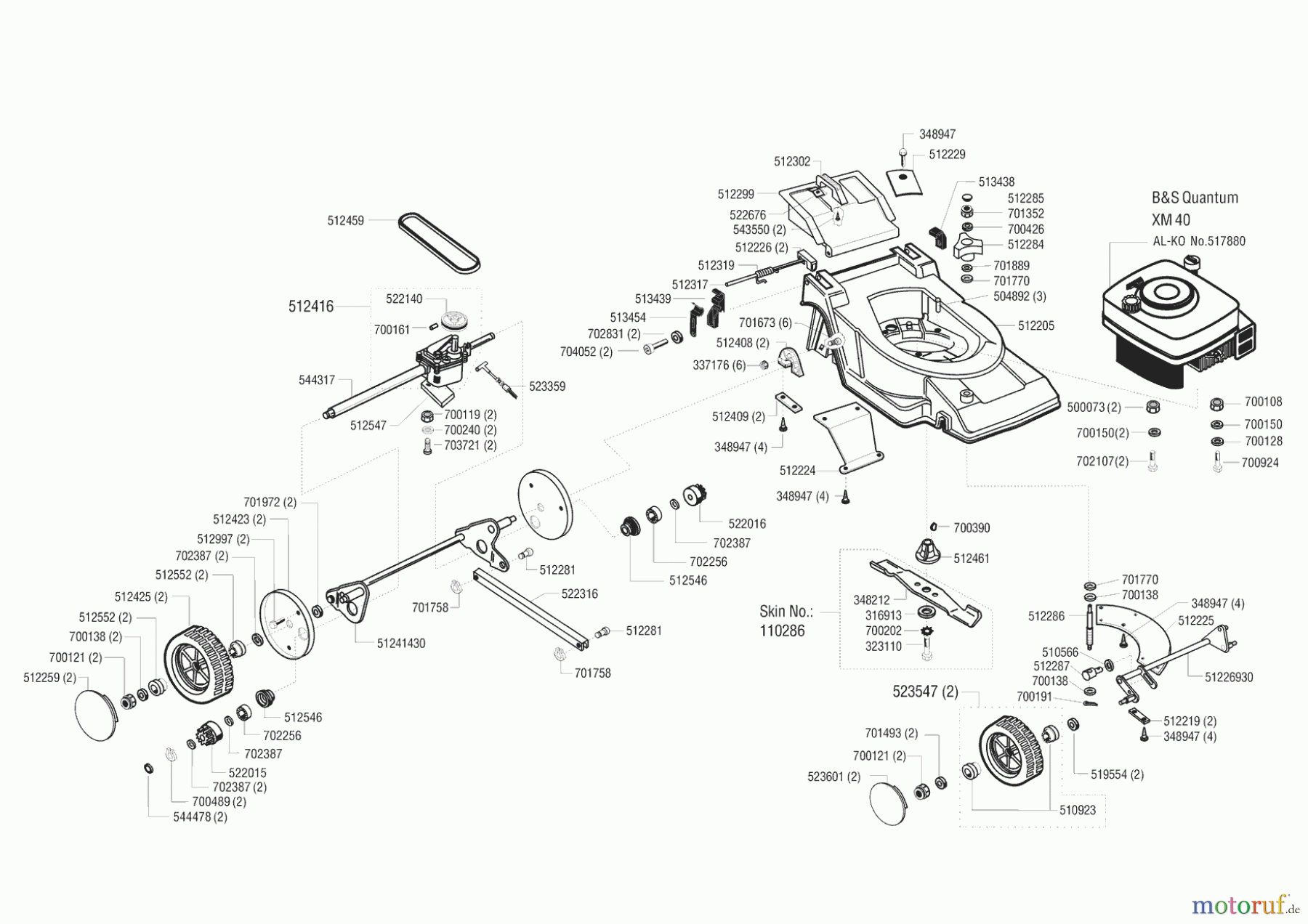AL-KO Gartentechnik Benzinrasenmäher Sunline 430 BR ab 01/1997 Seite 2