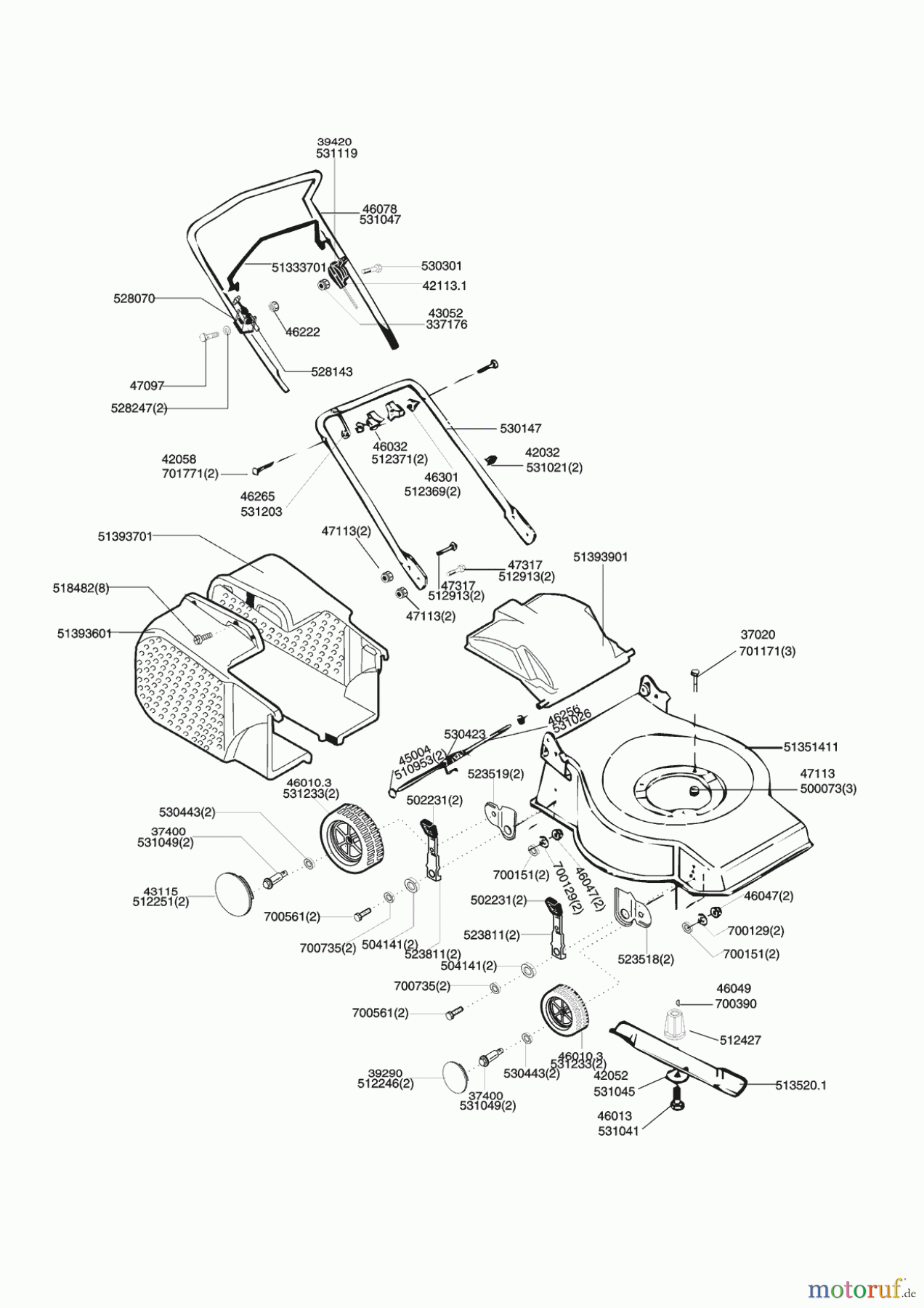 AL-KO Gartentechnik Benzinrasenmäher 444 A ab 03/1997 Seite 1