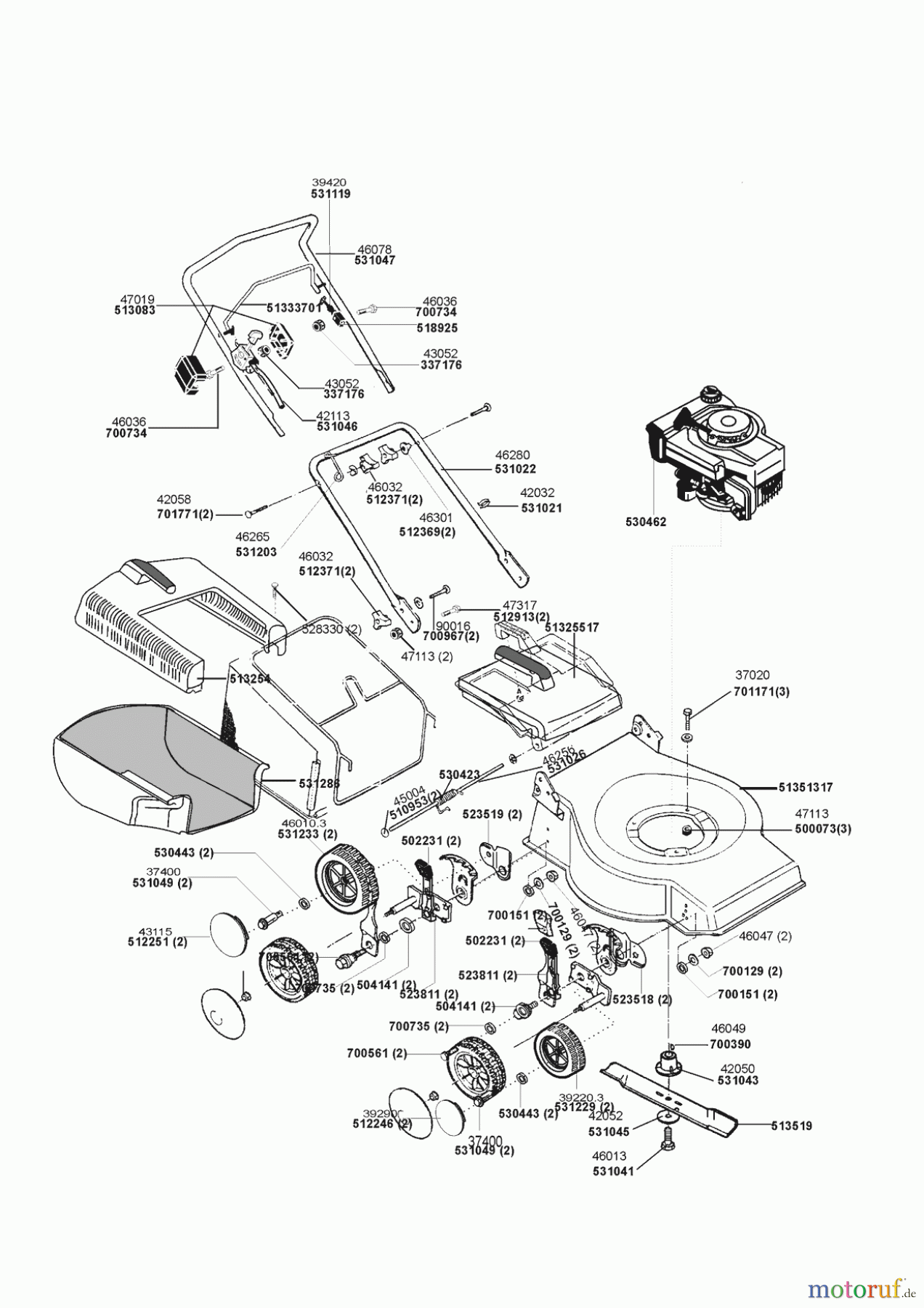 Genius Gartentechnik Benzinrasenmäher B 40-37 ab 04/1997 Seite 1