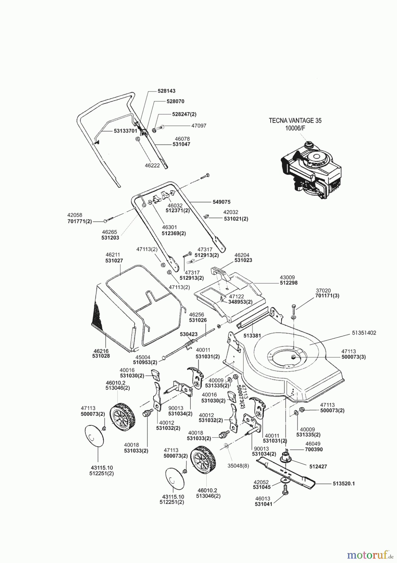 AL-KO Gartentechnik Benzinrasenmäher Argos 464 A 10/1997 Seite 1