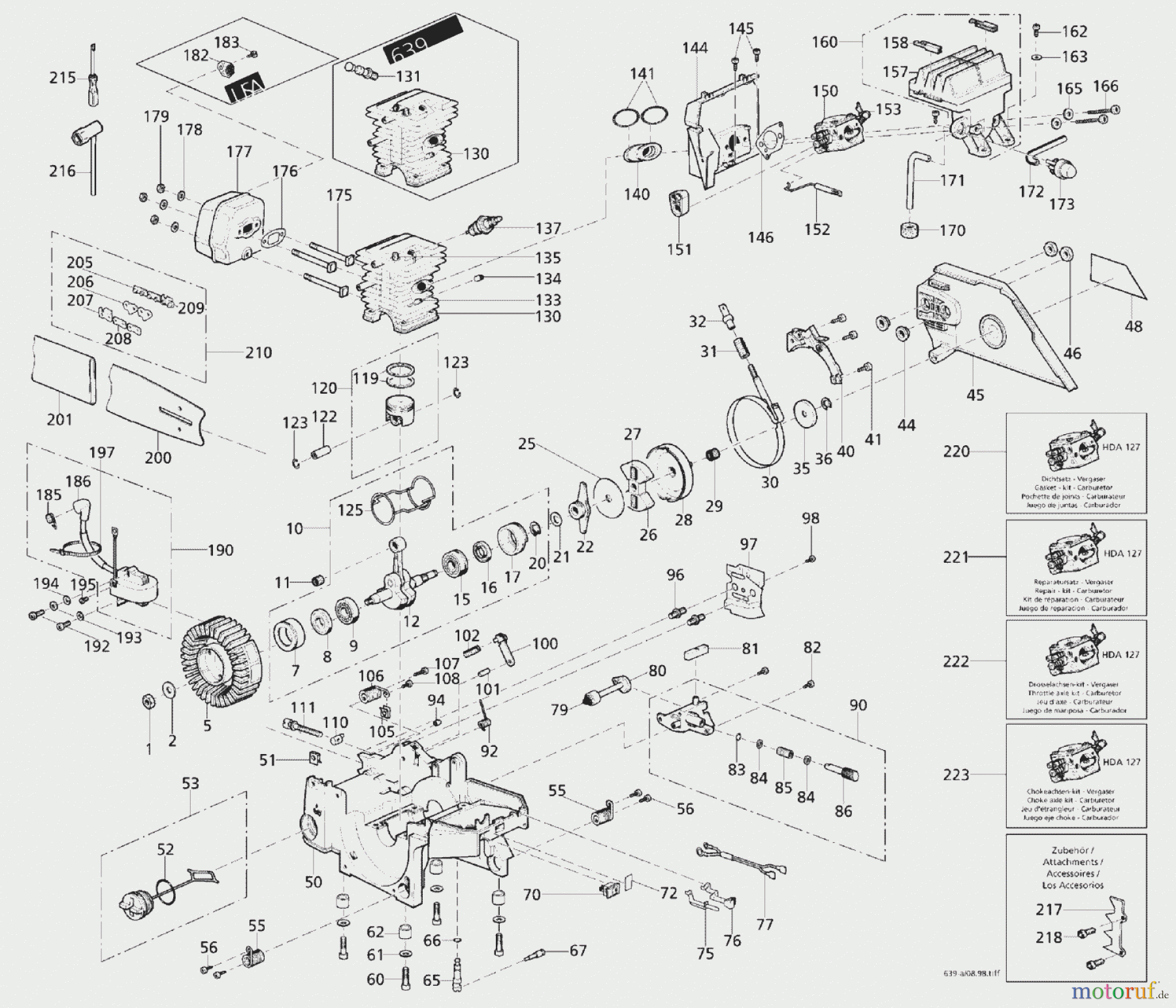  Solo by AL-KO Gartentechnik Kettensägen 645 ET 111998 Druck 9 645 702 01/1998 [SN: ET 111998 Druck 9 645 702] - 02/2002 [SN: ET 022002 Druck 9 639 704] Seite 1