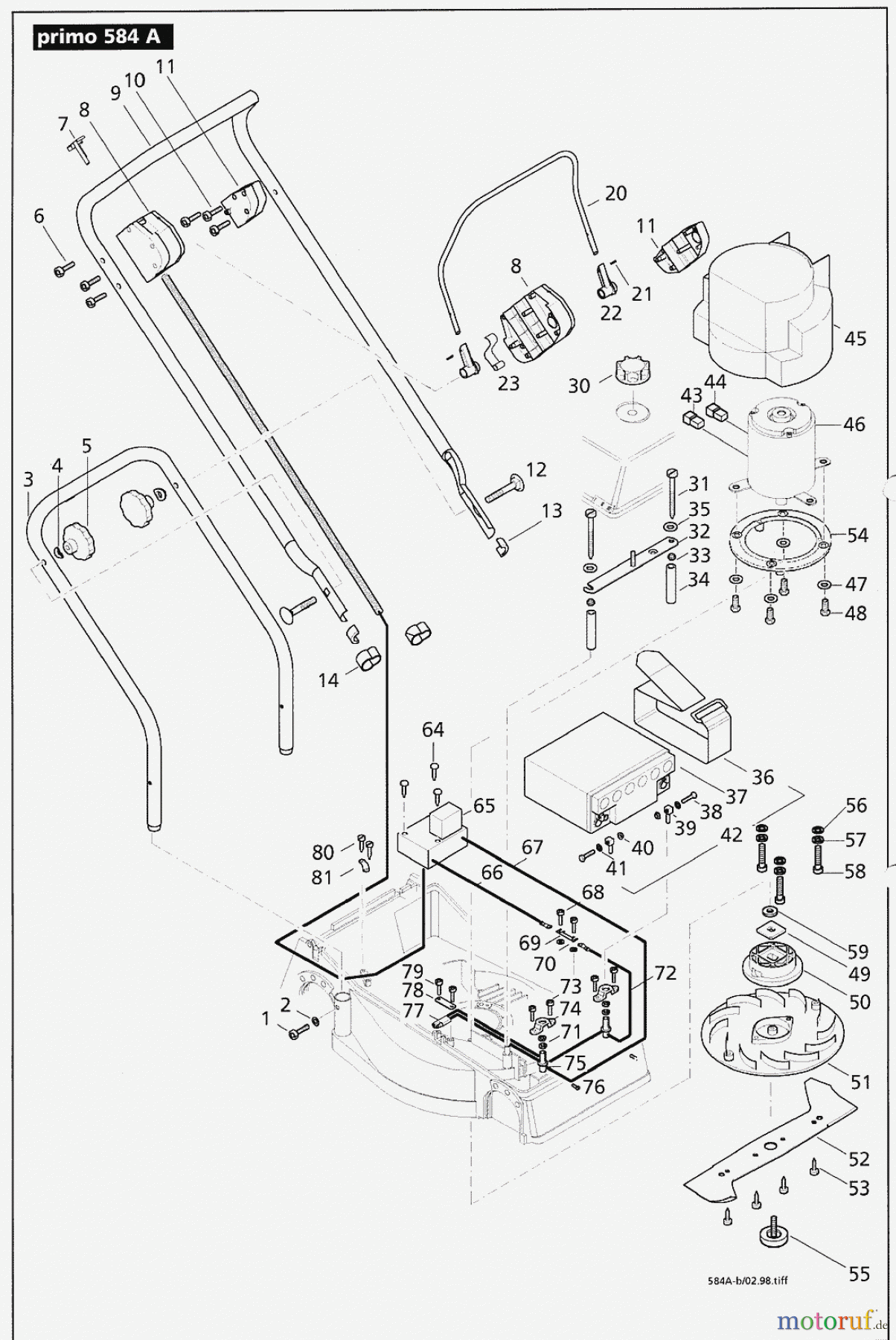  Solo by AL-KO Gartentechnik Elektrorasenmäher Primo 584 ET 021998  Druck 9 584 709 02/1998 [SN: ET 021998  Druck 9 584 709] - 04/1999 [SN: ET 041999  Druck 9 584 710] Seite 3