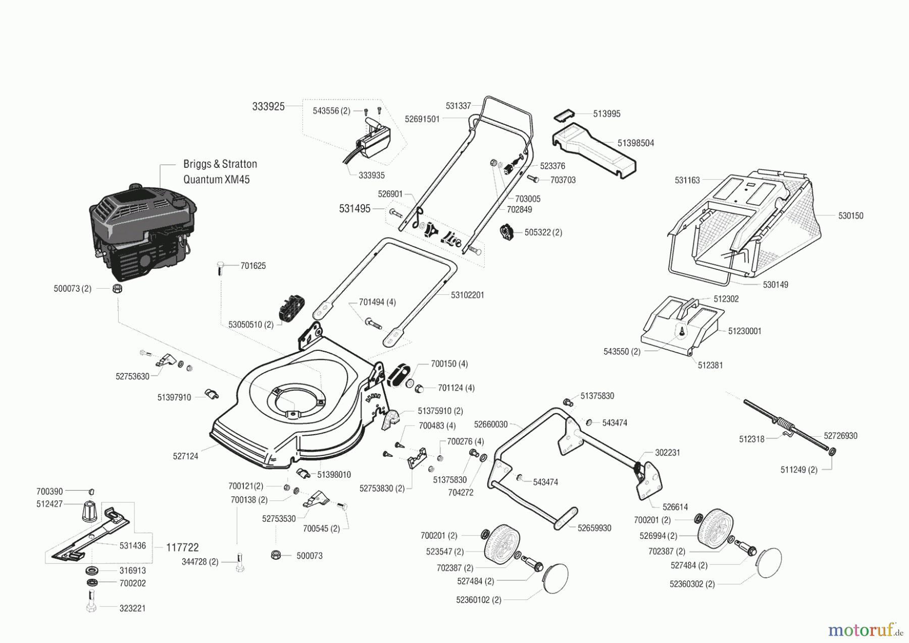 Concord Gartentechnik Benzinrasenmäher 4700 B Seite 1
