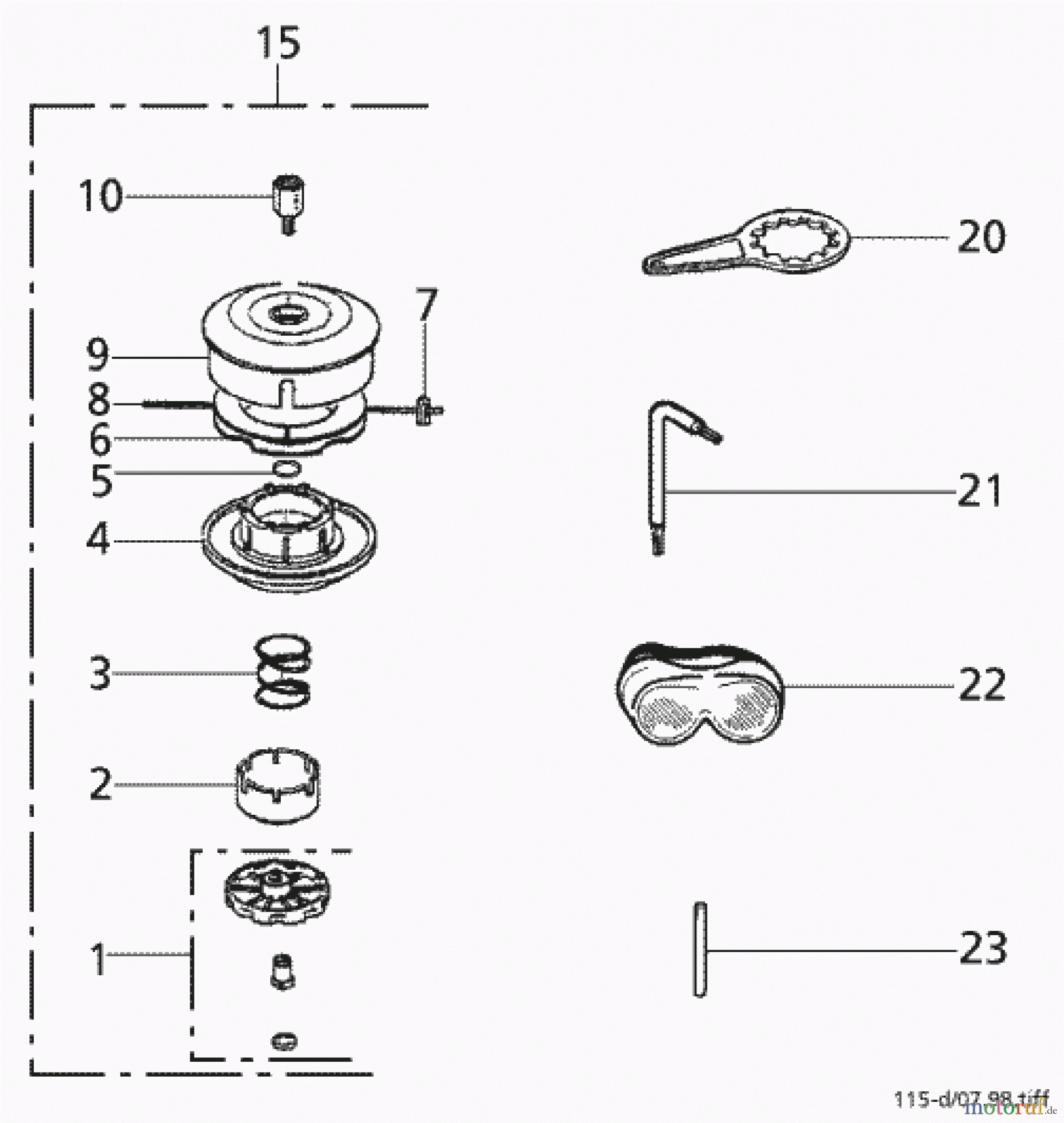  Solo by AL-KO Gartentechnik Motorsensen Elektrosense 115 ET 071998 Druck 9 115 701 07/1998 [SN: ET 071998 Druck 9 115 701] - 02/2001 [SN: ET 122001 Druck 9 115 702] Seite 4