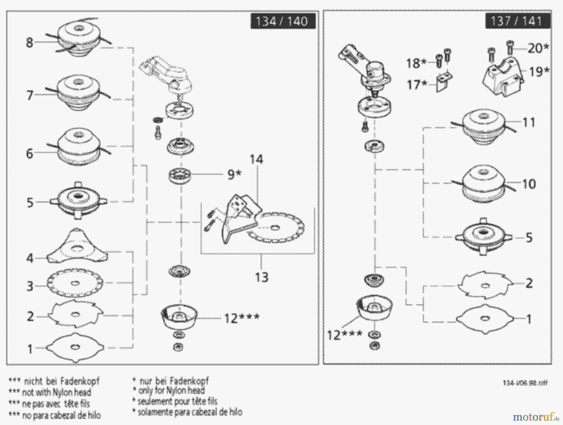  Solo by AL-KO Gartentechnik Motorsensen 137 ET 071998 Druck 9 134 702 07/1998 [SN: ET 071998 Druck 9 134 702] Seite 9