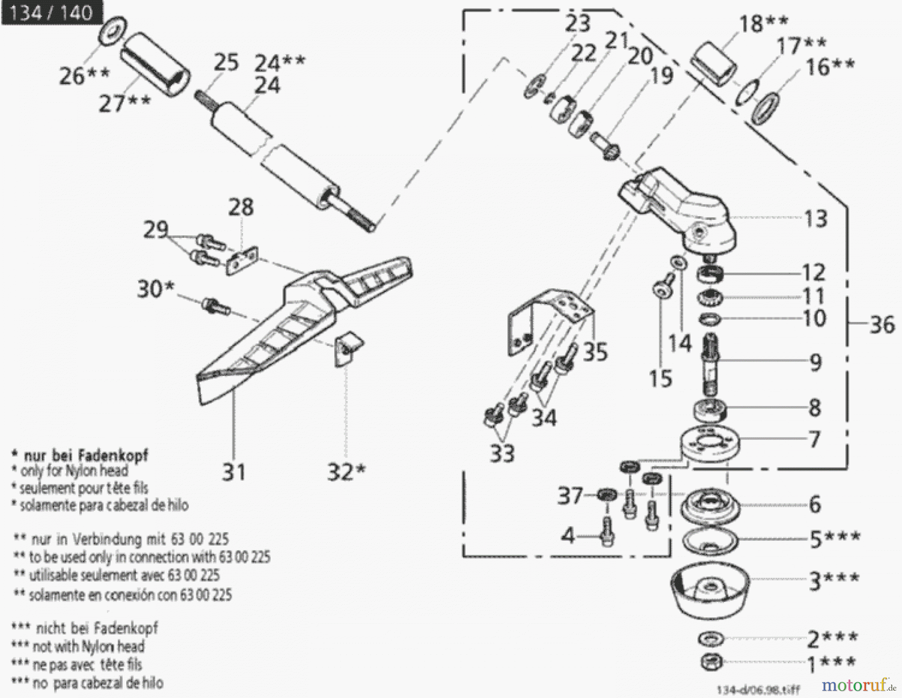  Solo by AL-KO Gartentechnik Motorsensen 140 ET 071998 Druck 9 134 702 07/1998 [SN: ET 071998 Druck 9 134 702] Seite 4