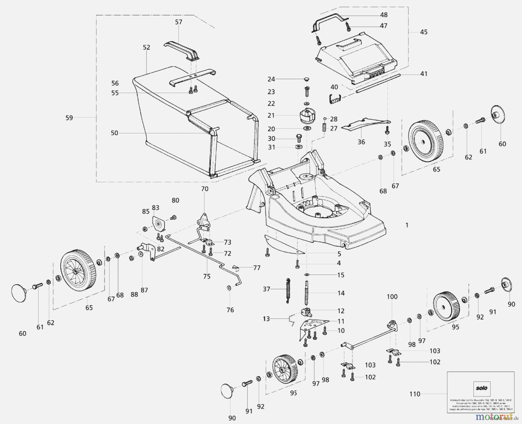  Solo by AL-KO Gartentechnik Elektrorasenmäher Primo 589 ET 071998  Druck 9 583 706 07/1998 [SN: ET 071998  Druck 9 583 706] - 00/2002 [SN: ET 102002  Druck 9 589 700] Seite 1