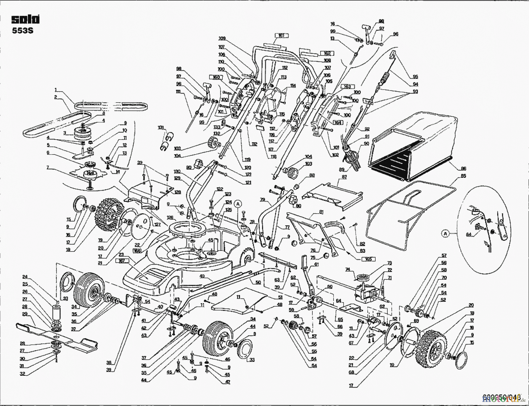  Solo by AL-KO Gartentechnik Benzinrasenmäher 553 S ET 091998 Druck 9 553 702 S 09/1998 [SN: ET 091998 Druck 9 553 702 S] - 03/1999 [SN: ET 031999 Druck 9 553 703] Seite 1