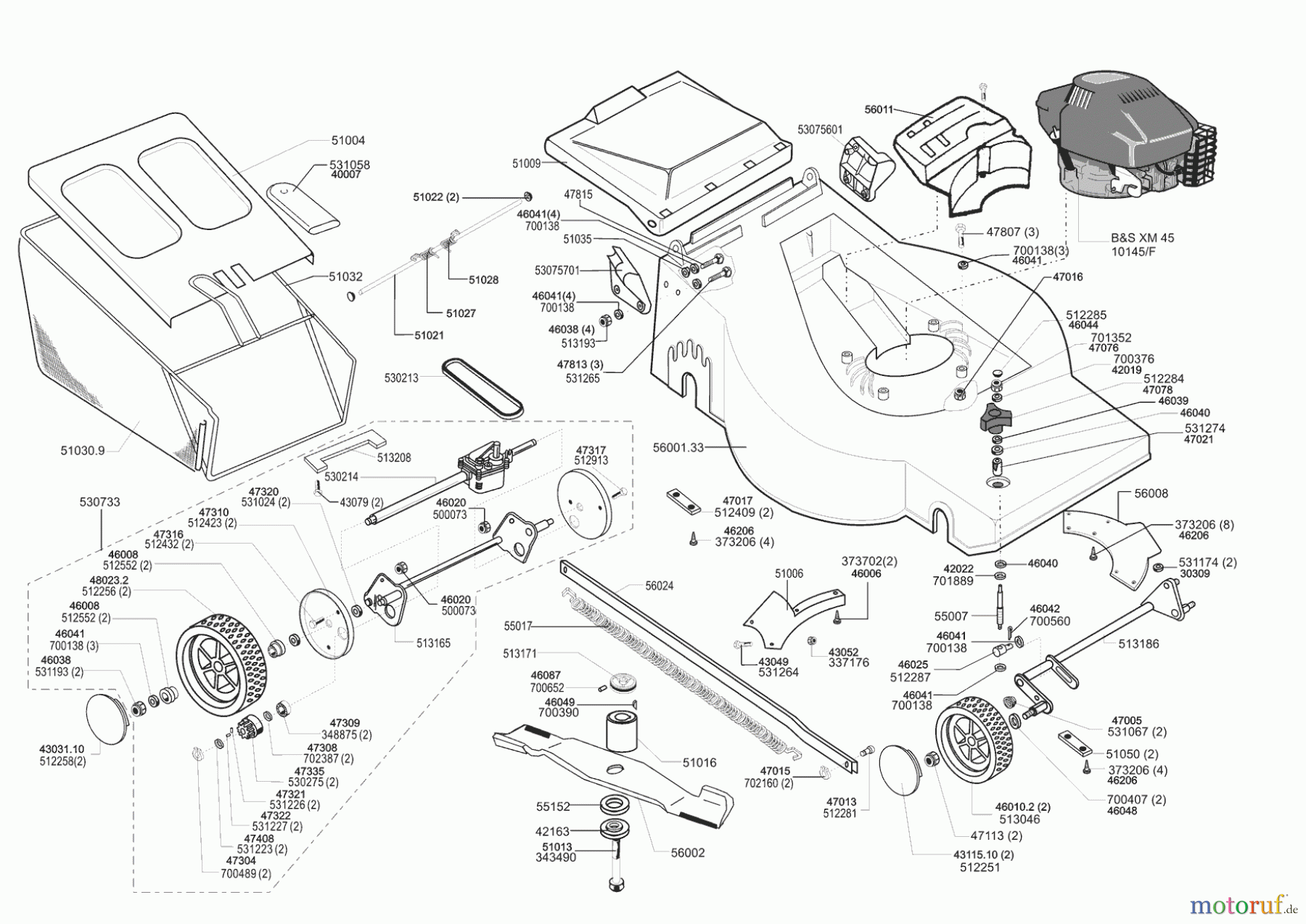 AL-KO Gartentechnik Benzinrasenmäher Euromat 564 S ab 10/1998 Seite 1
