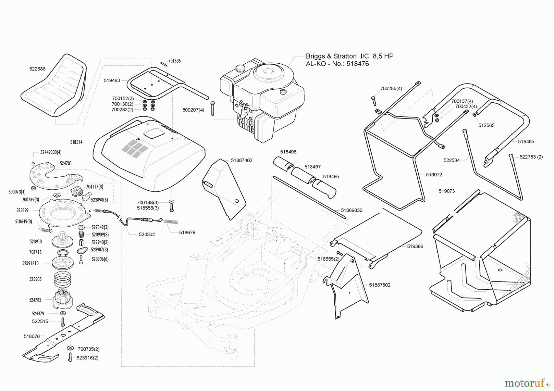 Master Gartentechnik Aufsitzmäher Rider 9-55 11/1998 - 08/1999 Seite 3