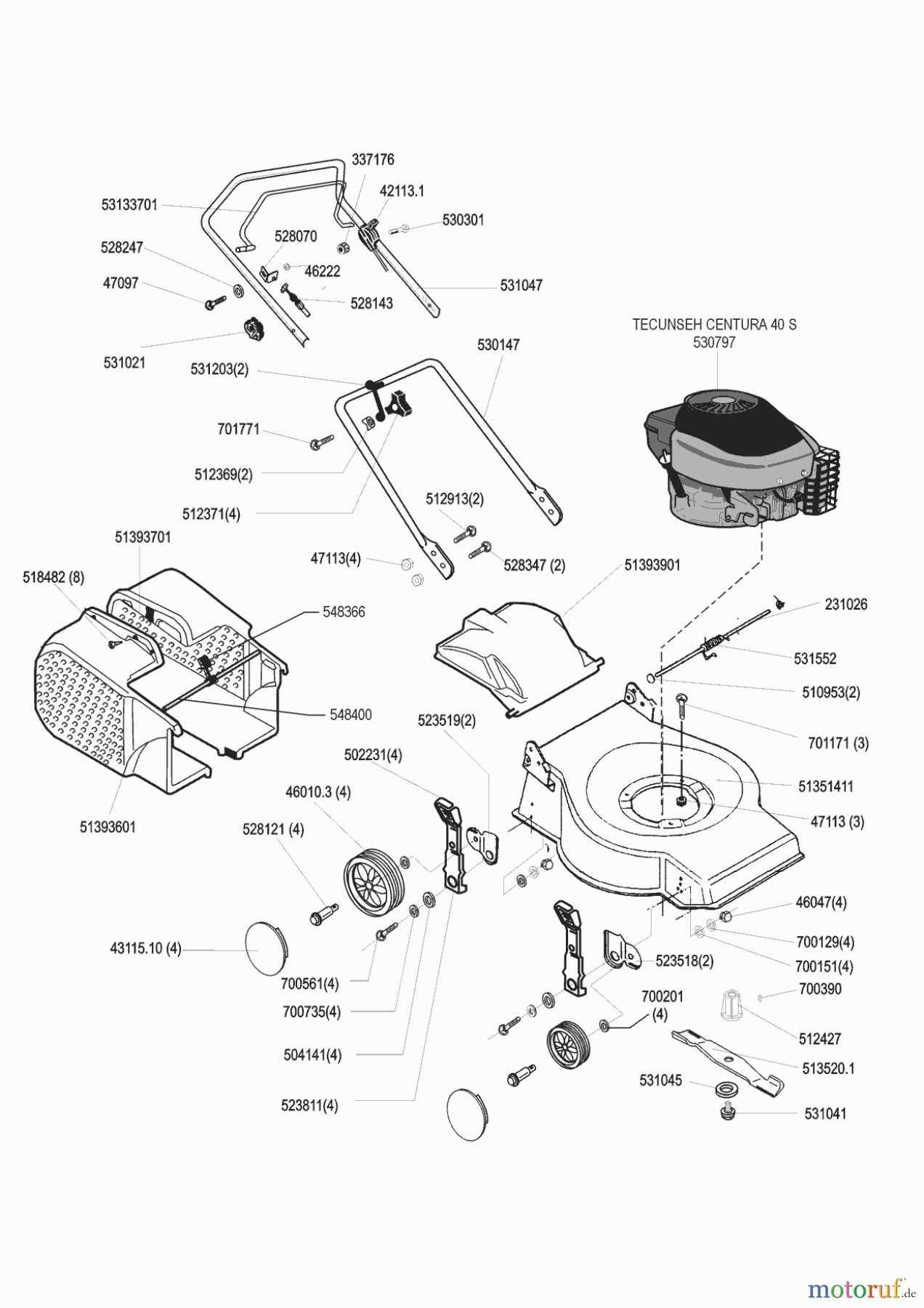 Garden Trend Gartentechnik Benzinrasenmäher MD 46 B Seite 1