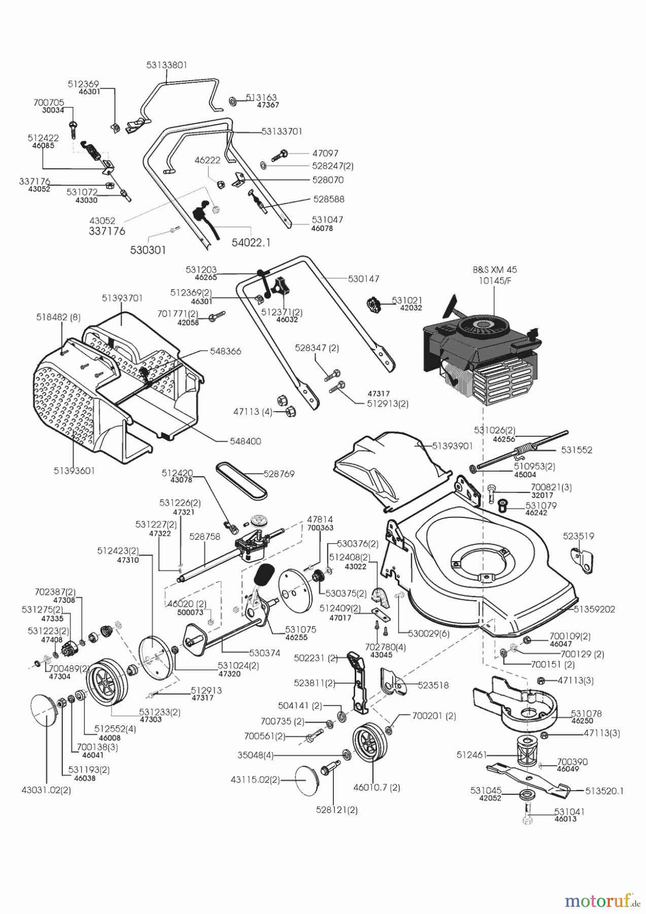  AL-KO Gartentechnik Benzinrasenmäher Piro Exterior 46 BR Seite 1